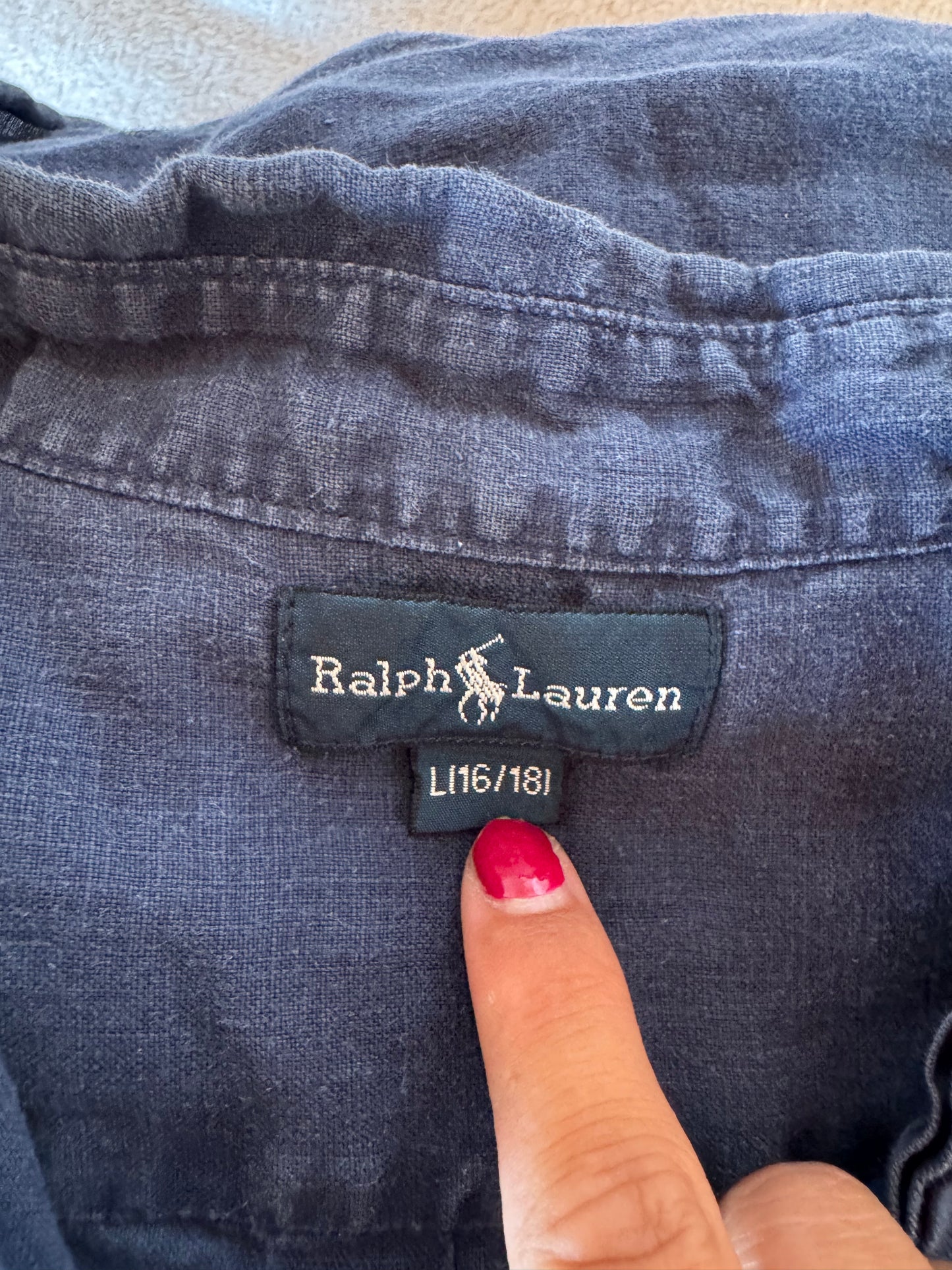 Chemise en lin marine Ralph Lauren - M/L