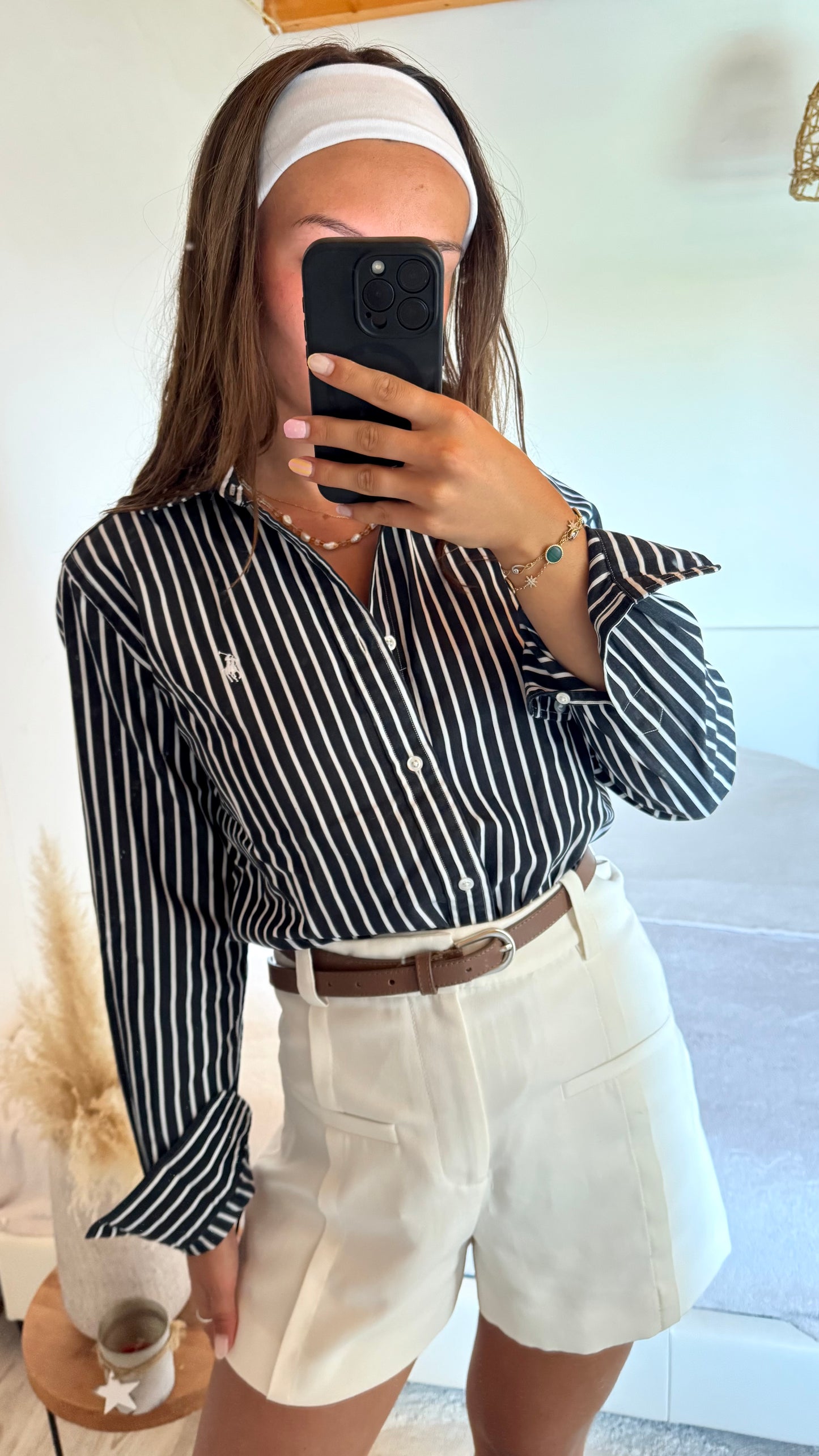 Chemise noire à rayures Ralph Lauren - S/M