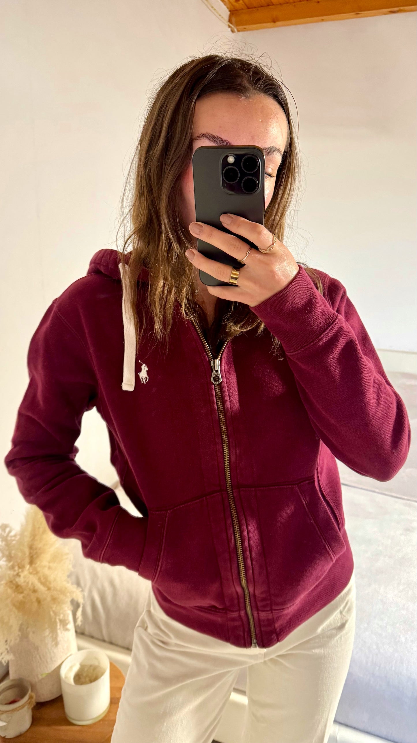 Veste à capuche bordeaux Ralph Lauren - XS homme / S femme