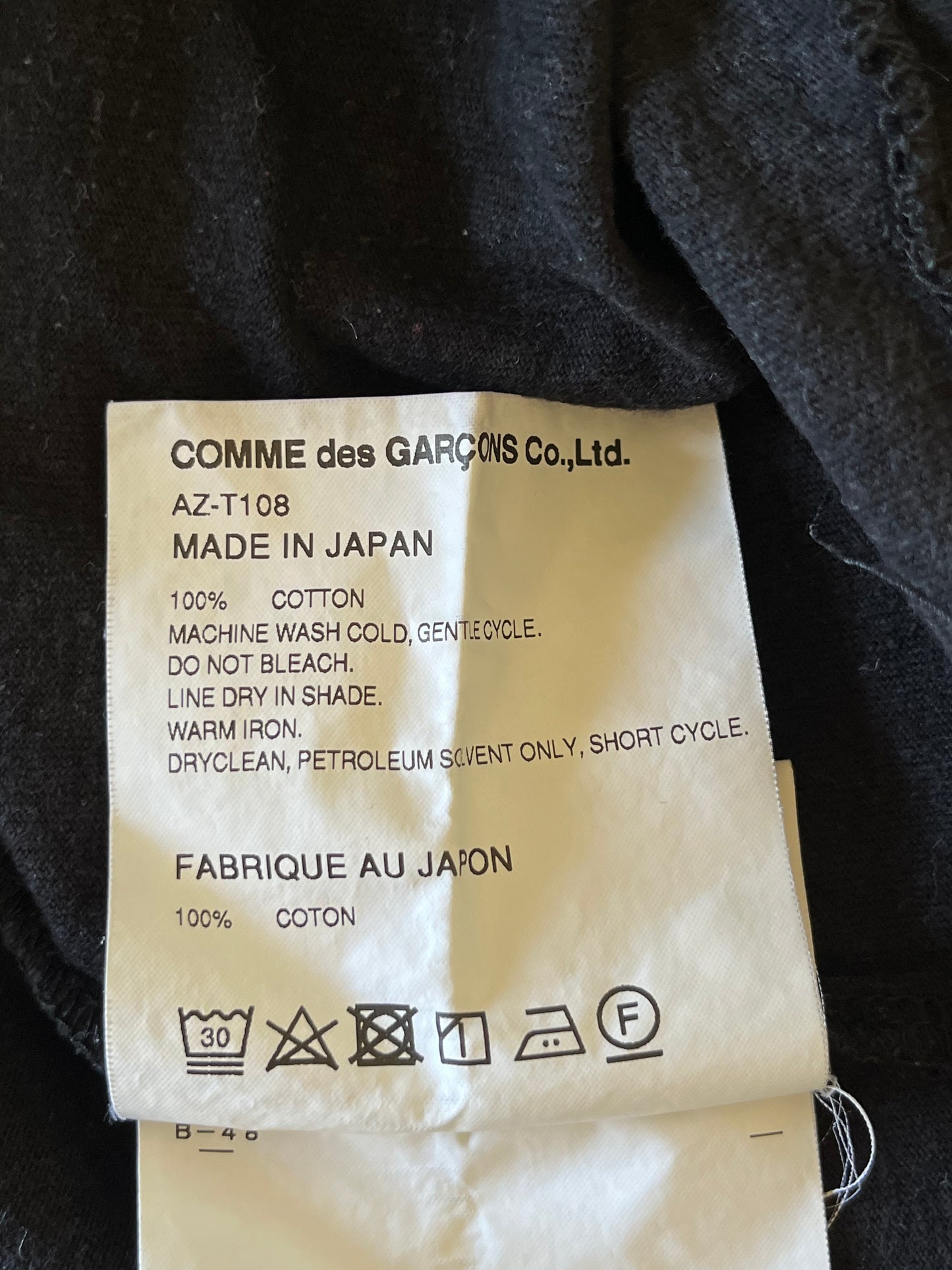 T-shirt noir Comme Des Garçons - M