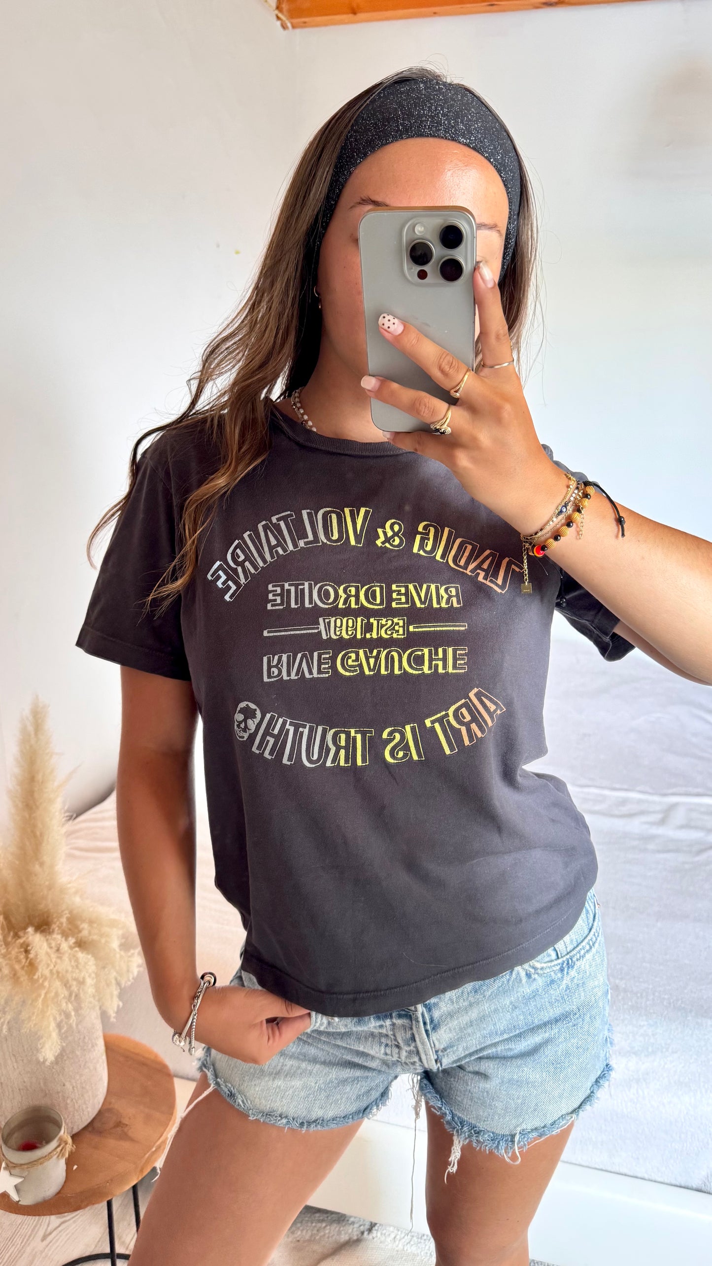 T-shirt noir cendré Zadig & Voltaire - XS