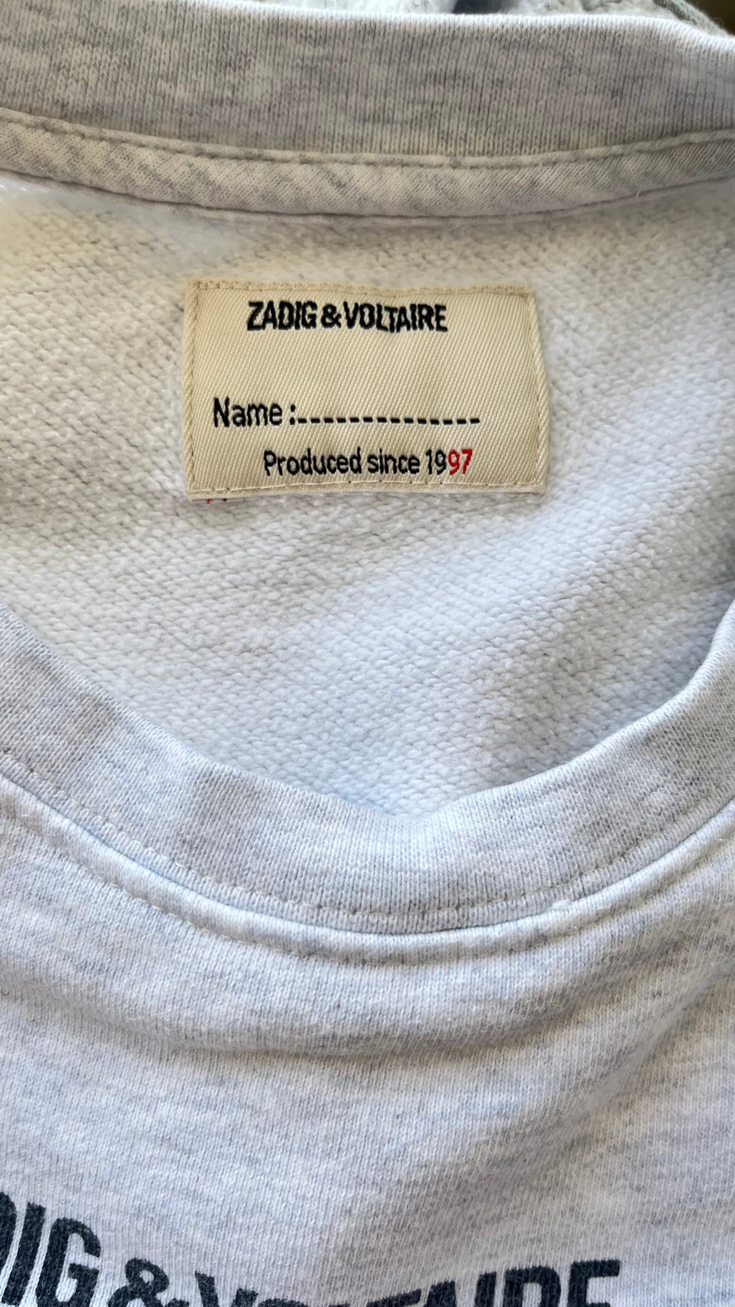 Sweat col rond gris Zadig & Voltaire - S