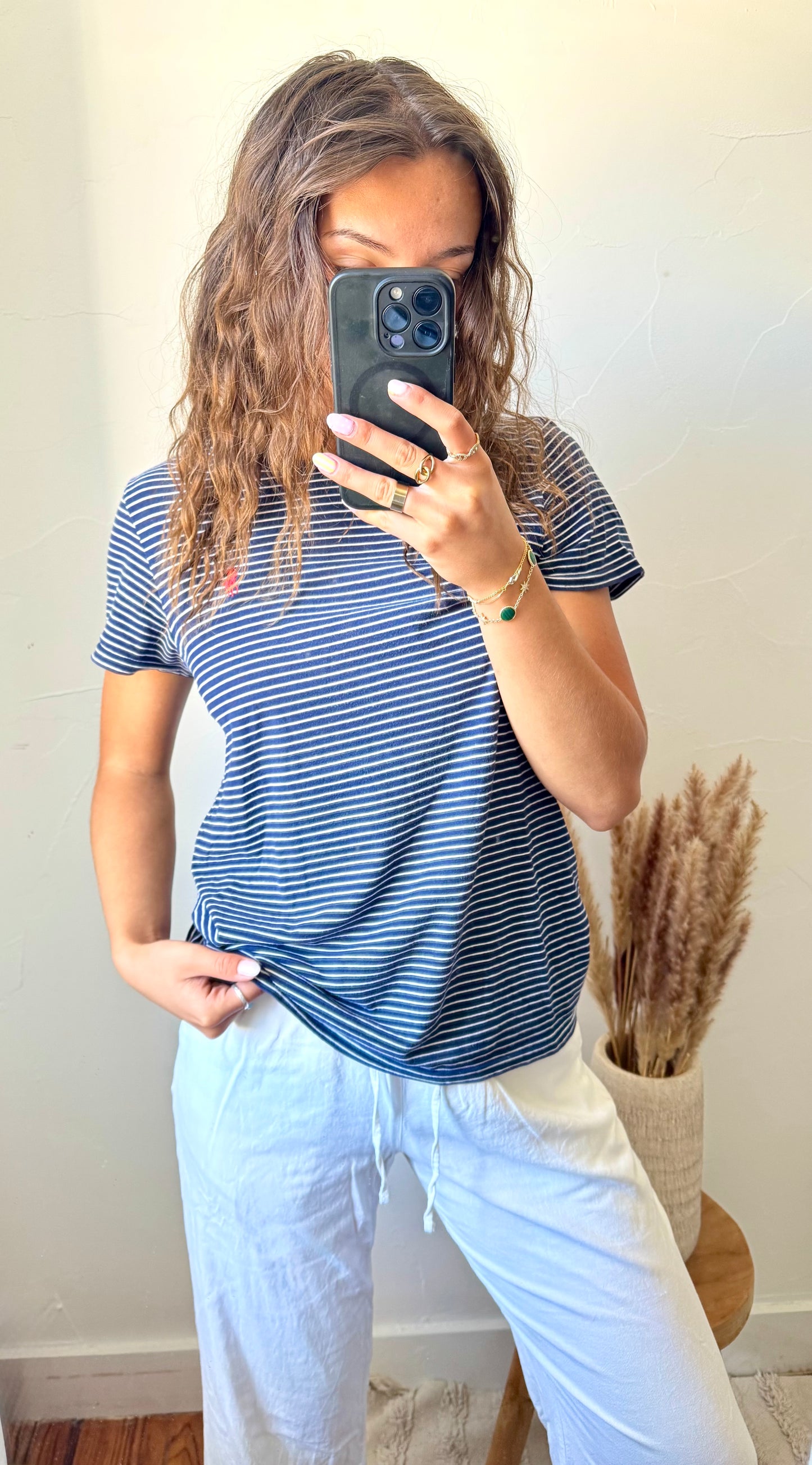 T-shirt rayé marine Ralph Lauren - M