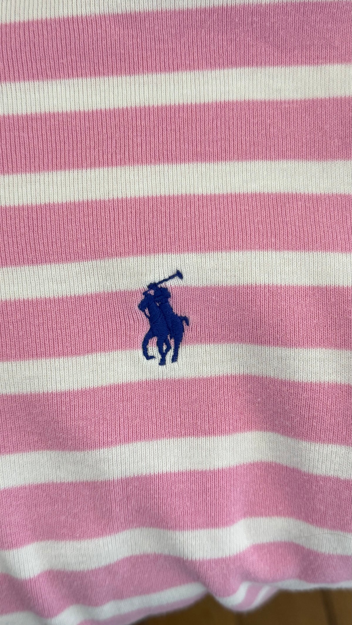 Pull col rond rayé rose Ralph Lauren - M