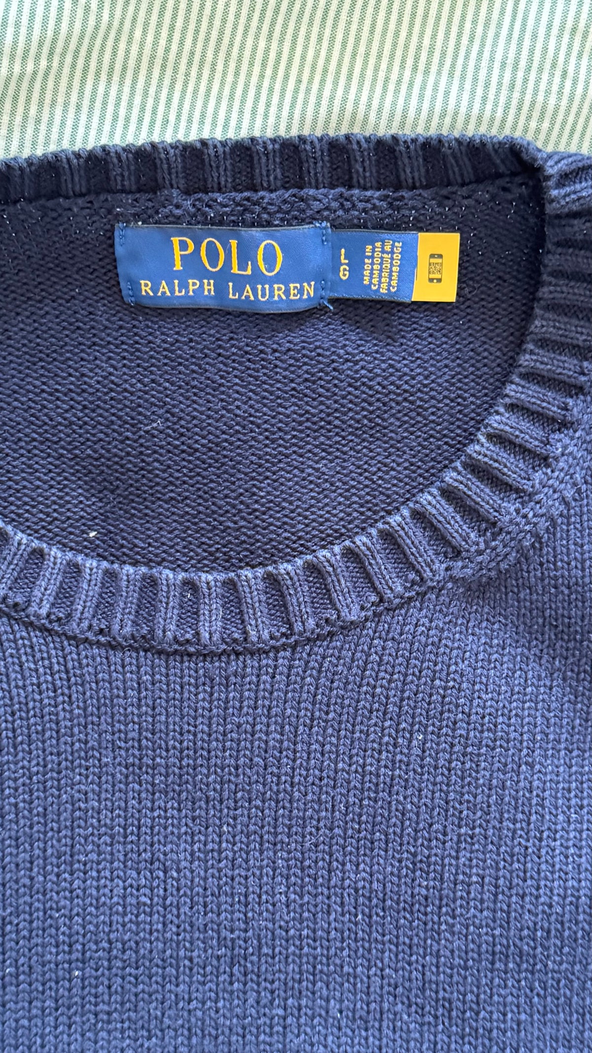 Pull col rond marine Ralph Lauren - L