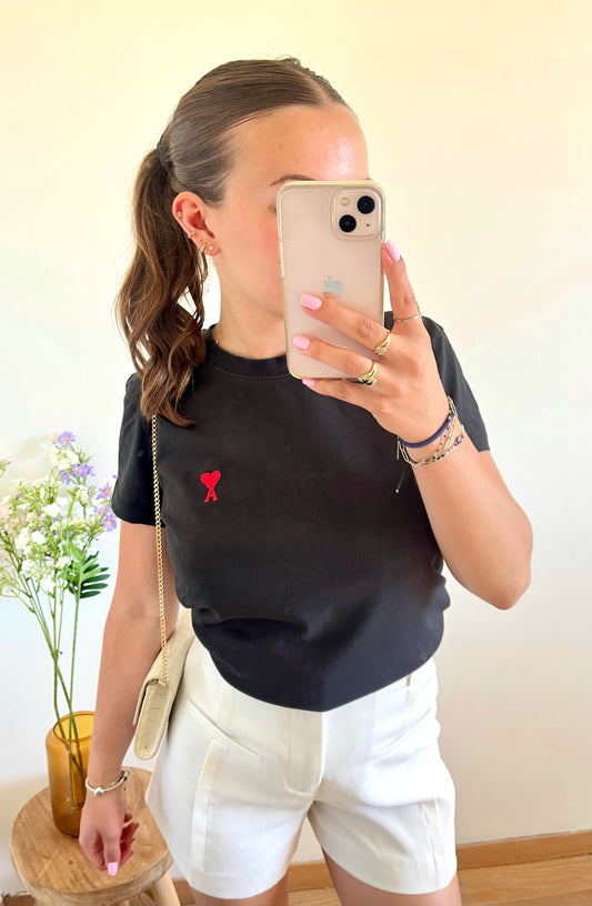 T-shirt noir Ami Paris - S et M