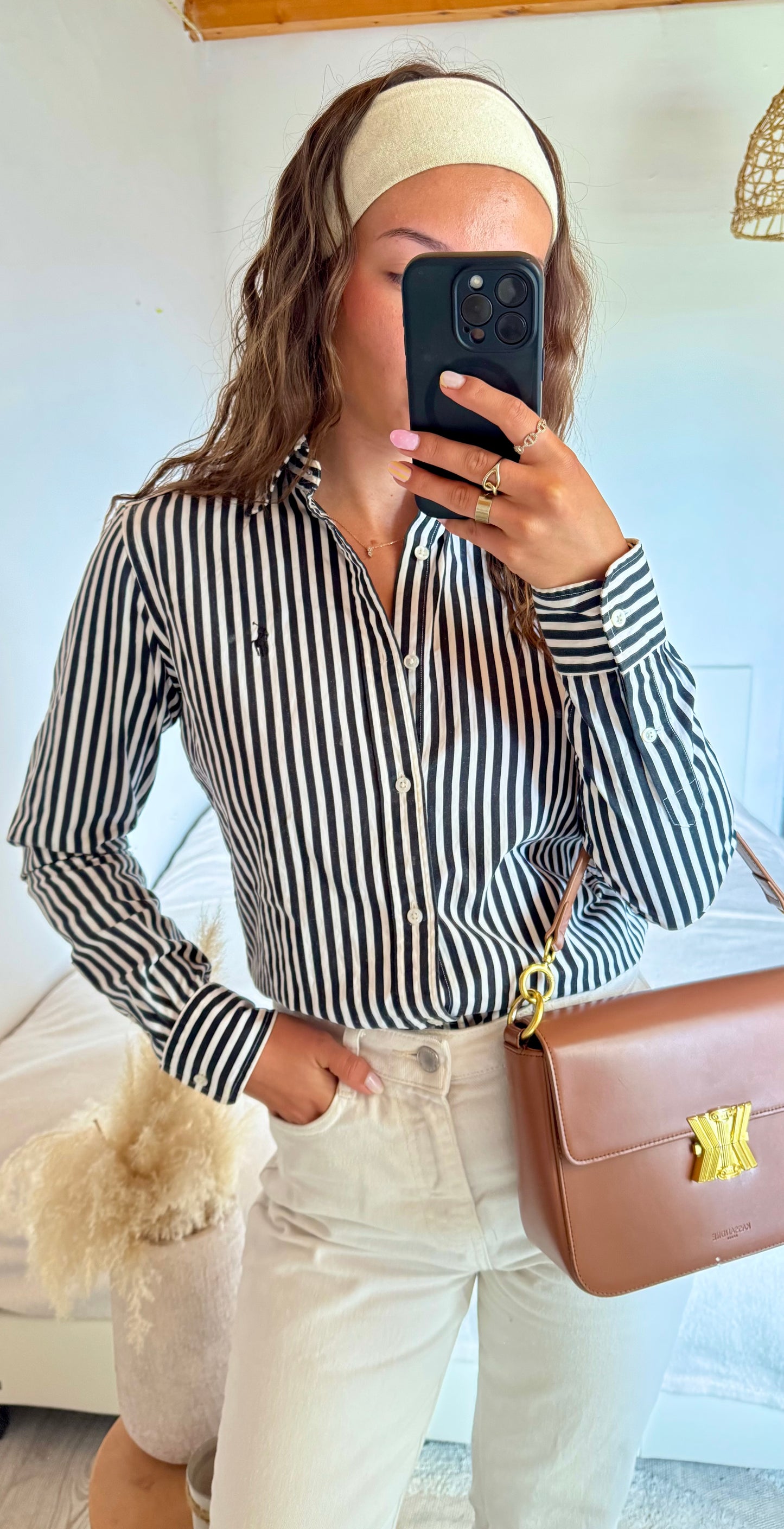 Chemise rayée noire Ralph Lauren - XS/S