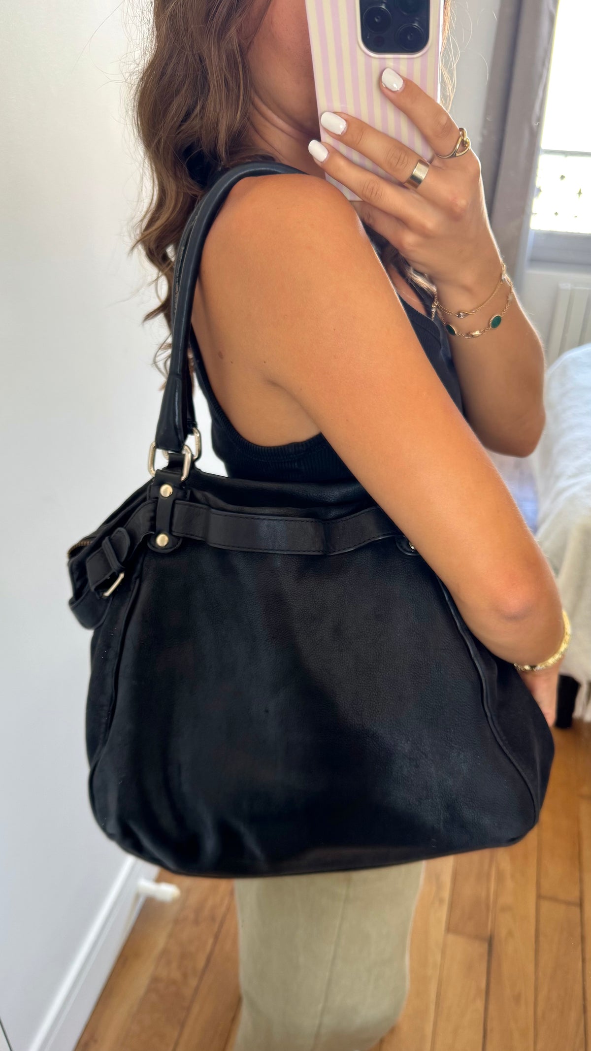 Sac en cuir Vanessa Bruno noir