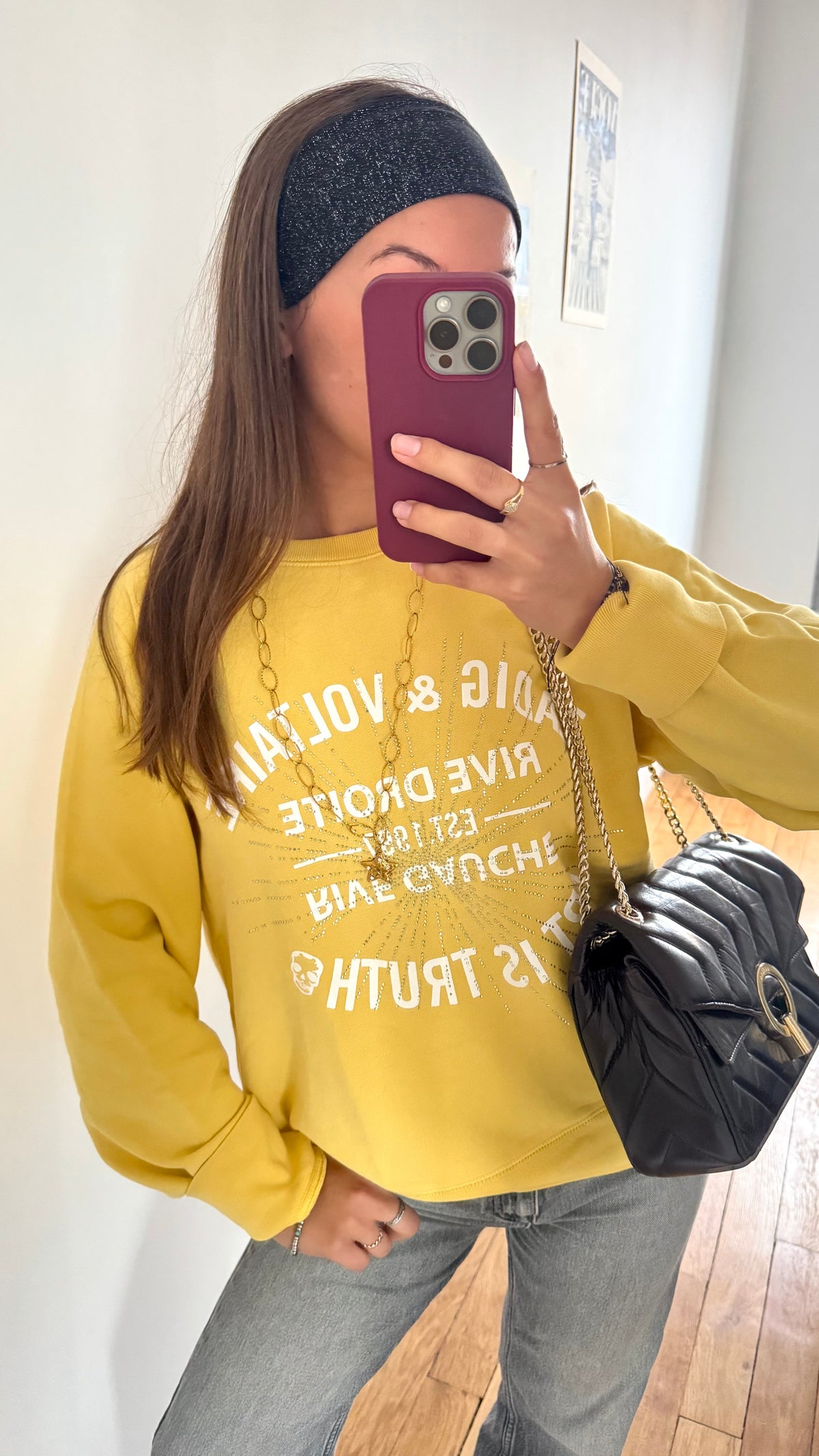 Sweat jaune pailletés Zadig & Voltaire - S oversized