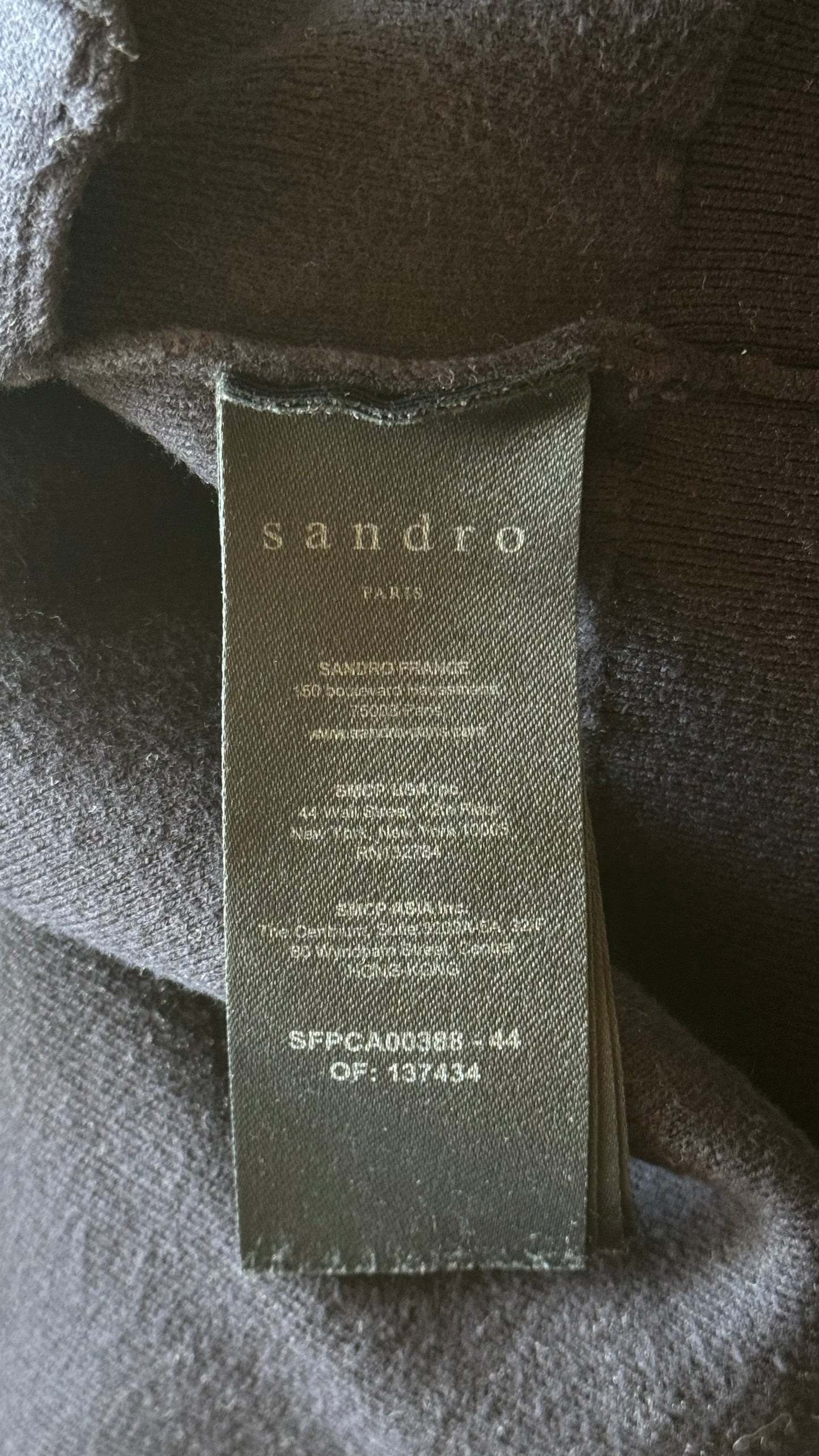 Veste à capuche noire brodée Sandro - S