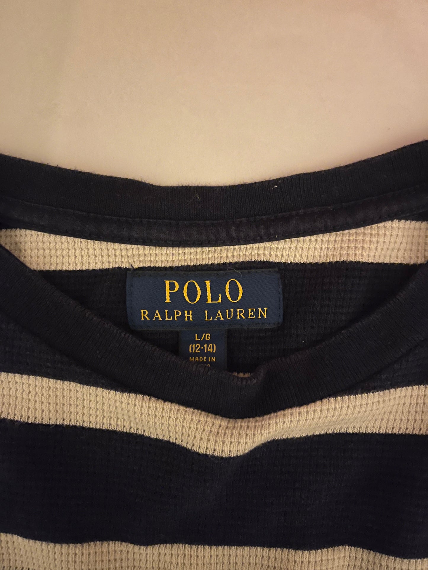 Pull col rond marinière Ralph Lauren - XS