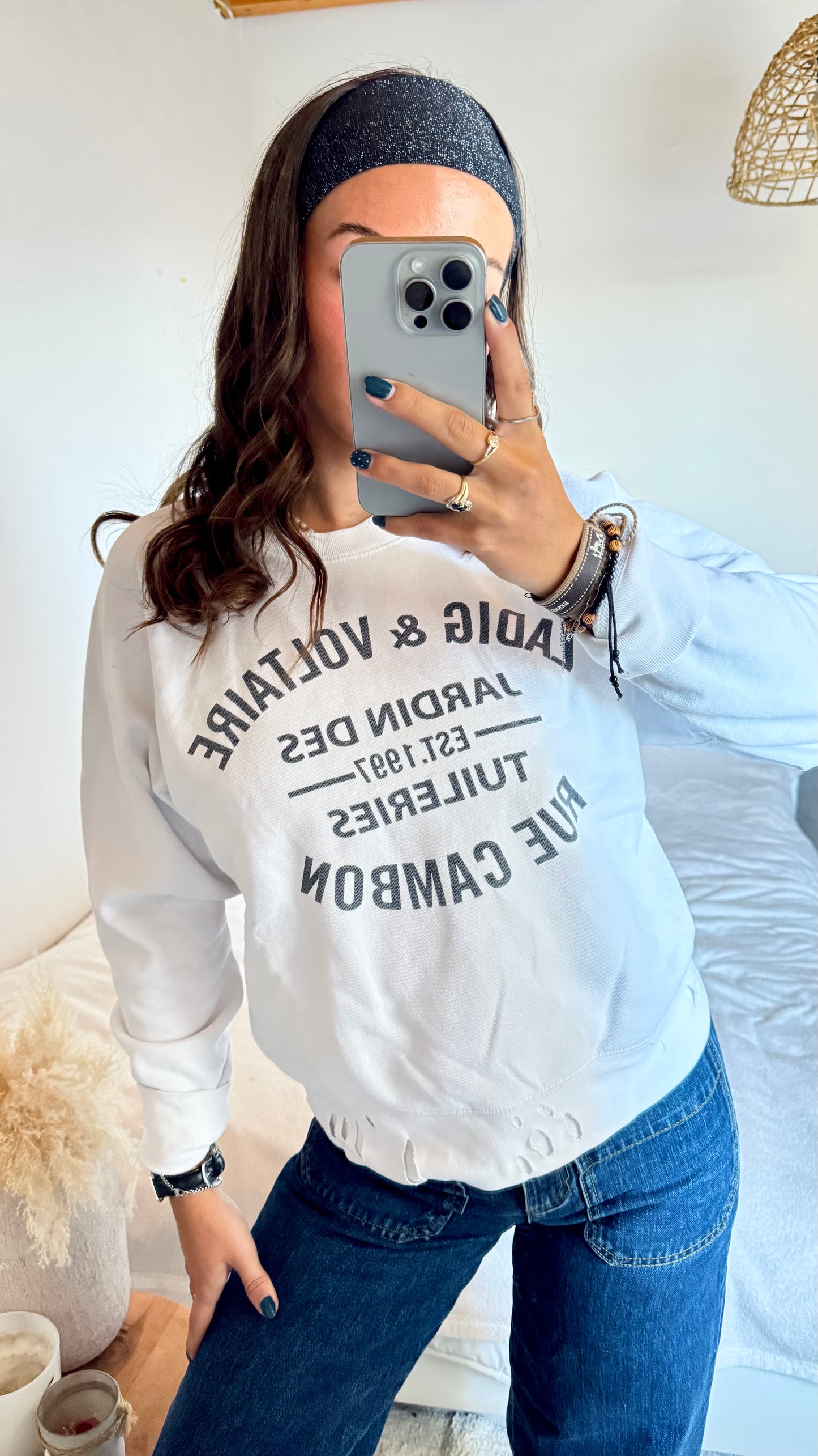 Sweat col rond blanc Zadig & Voltaire - S