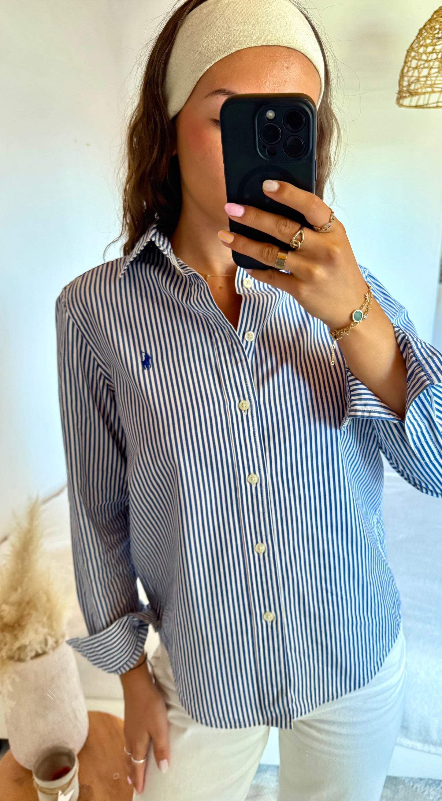 Chemise rayée bleue Ralph Lauren - XS