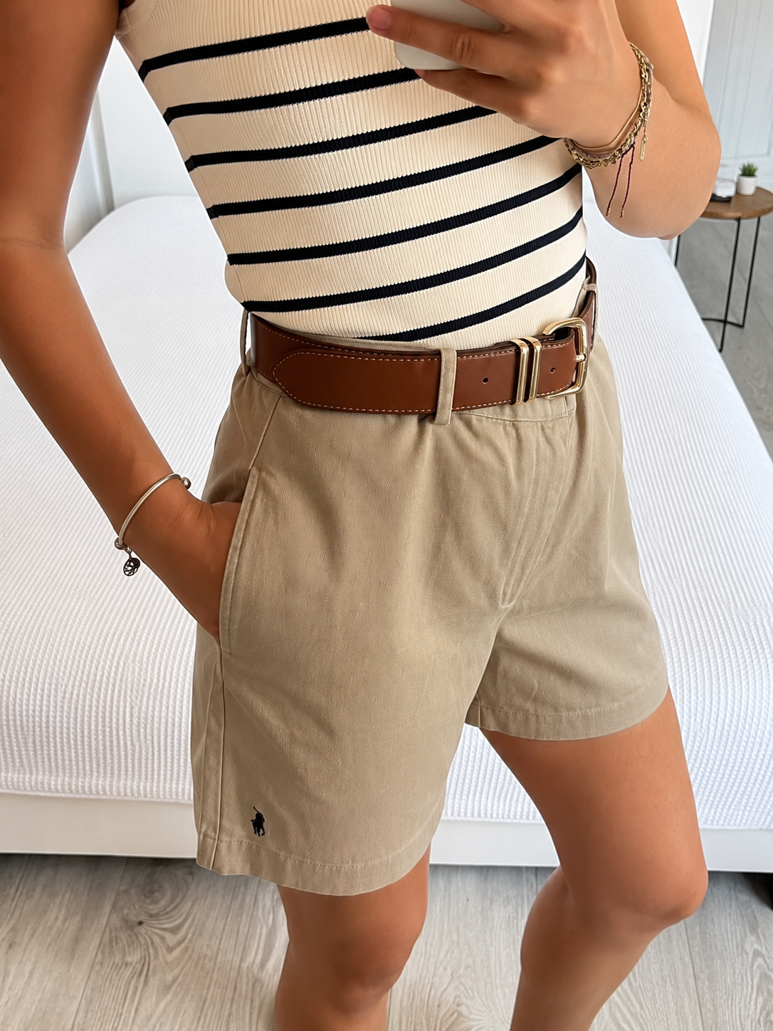 Short taille haute beige - M