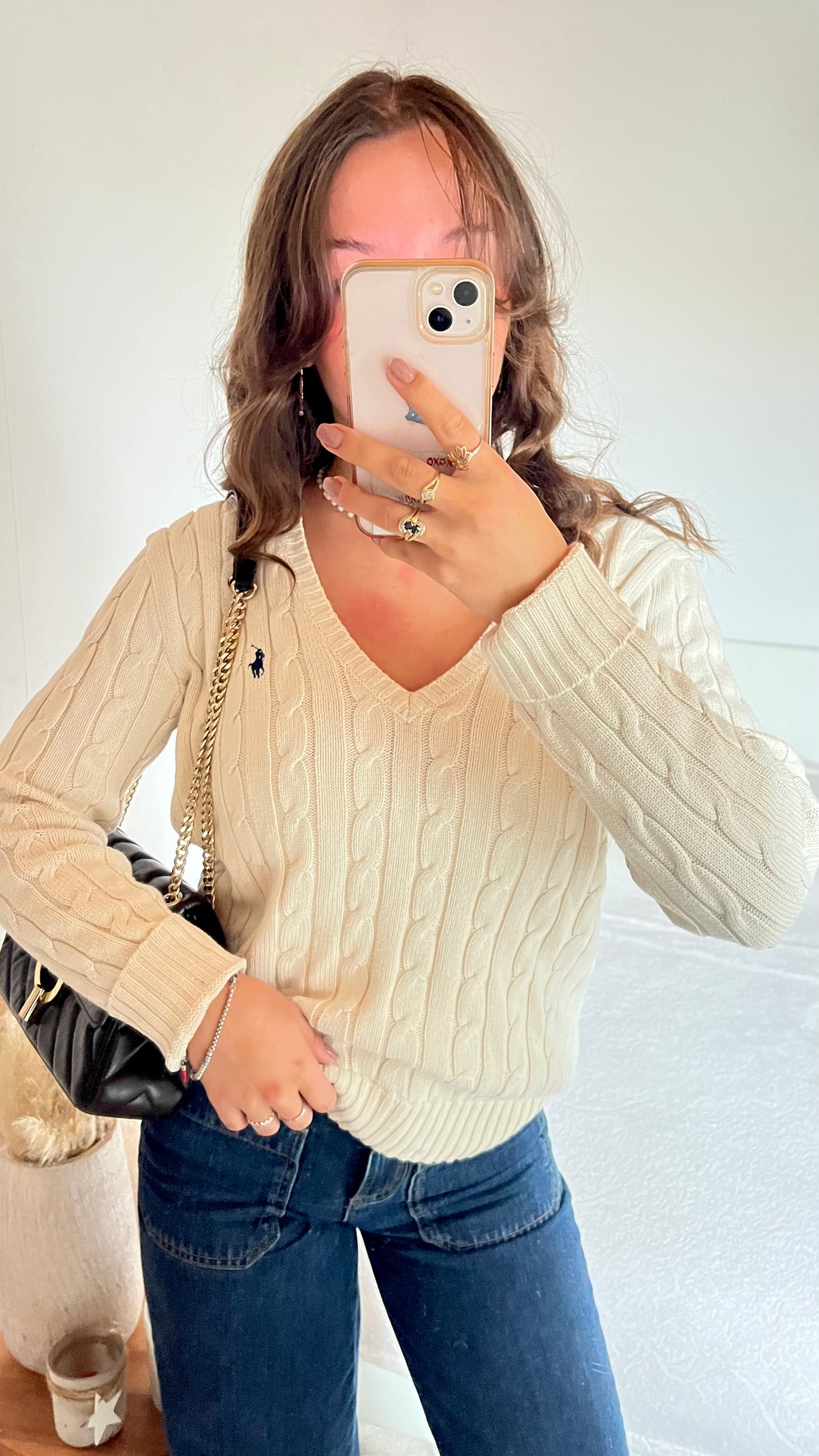 Pull torsadé crème Ralph Lauren - M