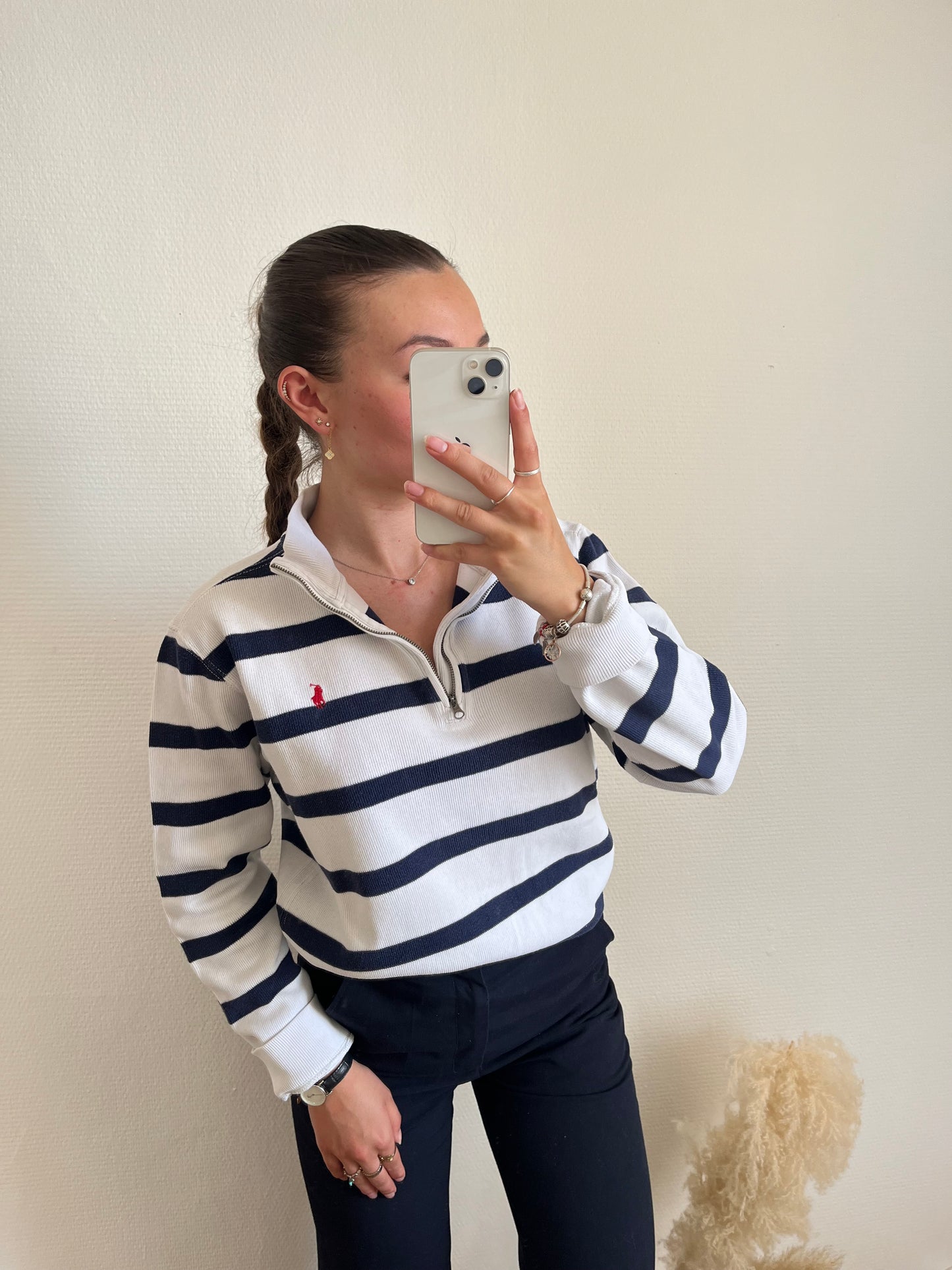 Pull demi-zip marinière Ralph Lauren - S