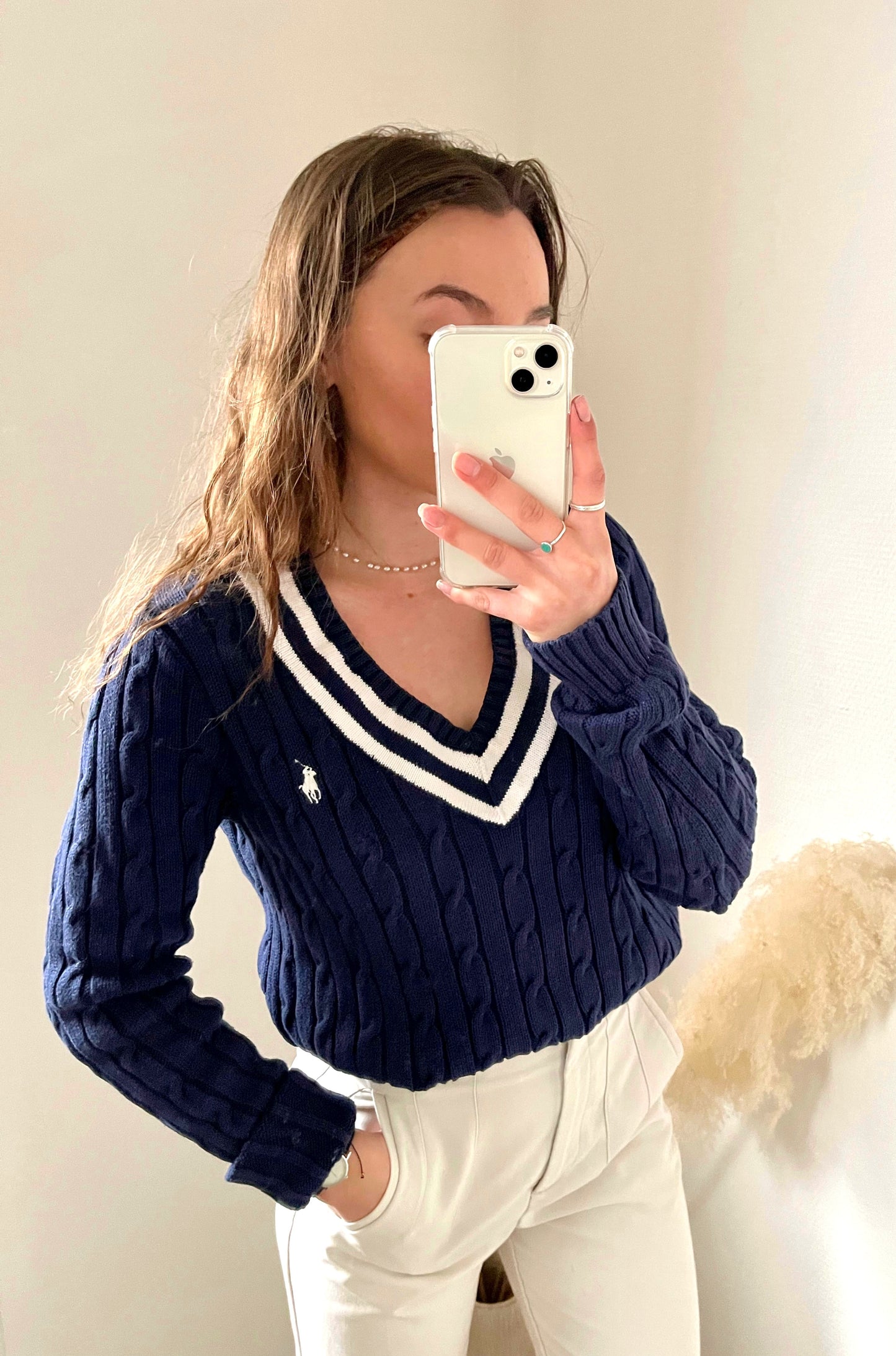 Ralph Lauren cable-knit sweater with VL collar