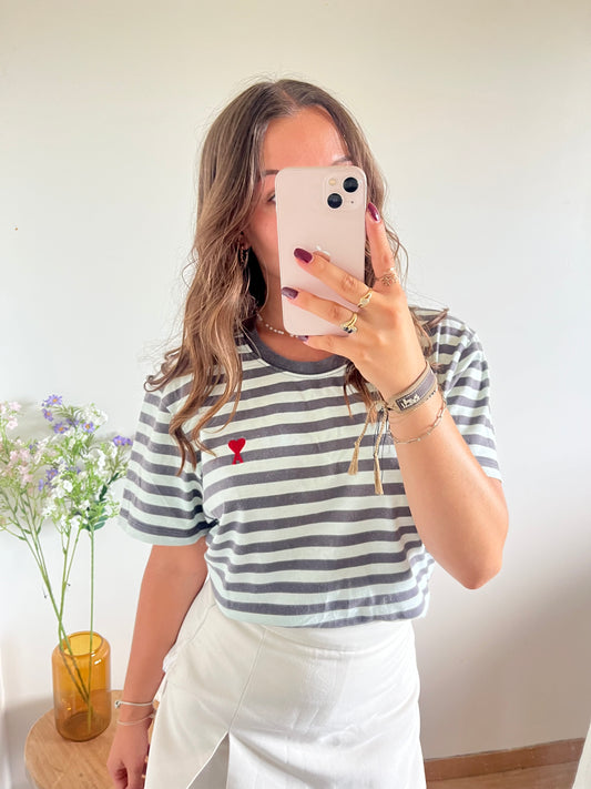 T-shirt rayé Ami Paris - S
