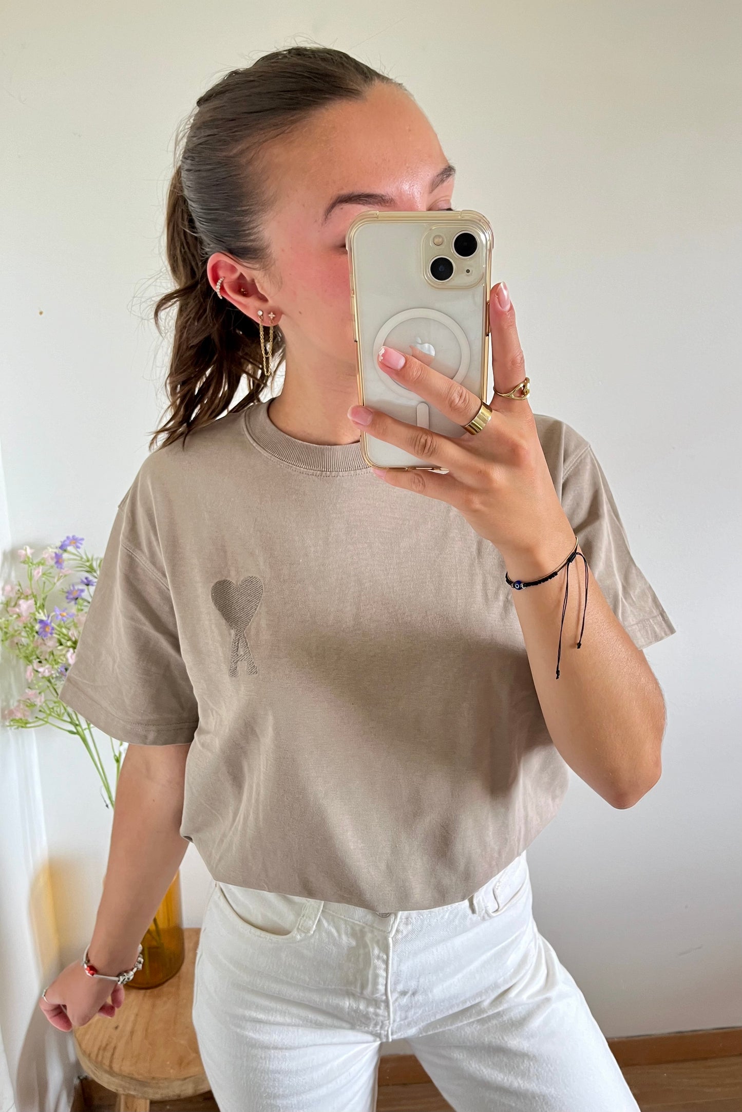 T-shirt beige Ami Paris - XS homme / M femme