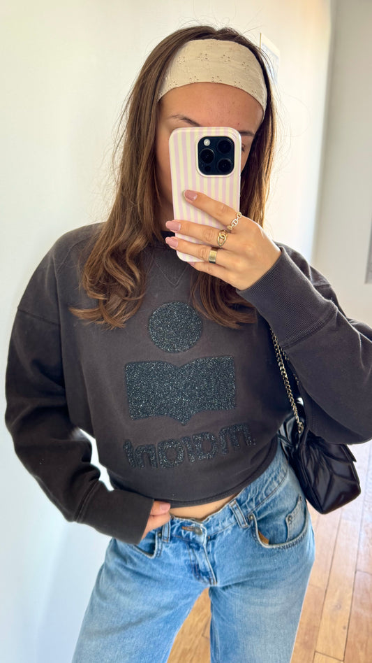 Sweat noir gris pailleté Isabel Marant - S