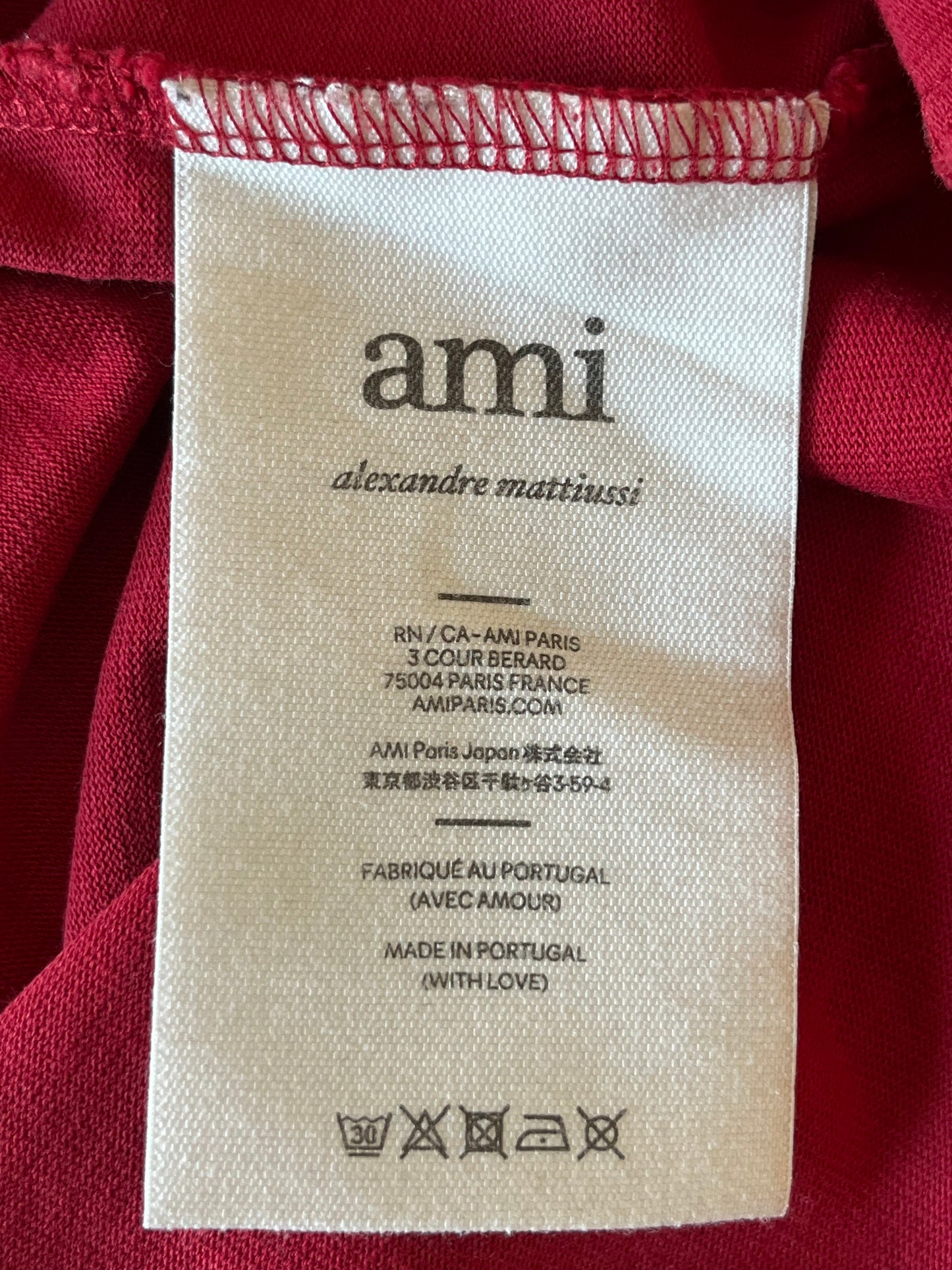 T-shirt rouge foncé Ami Paris - S homme / L femme