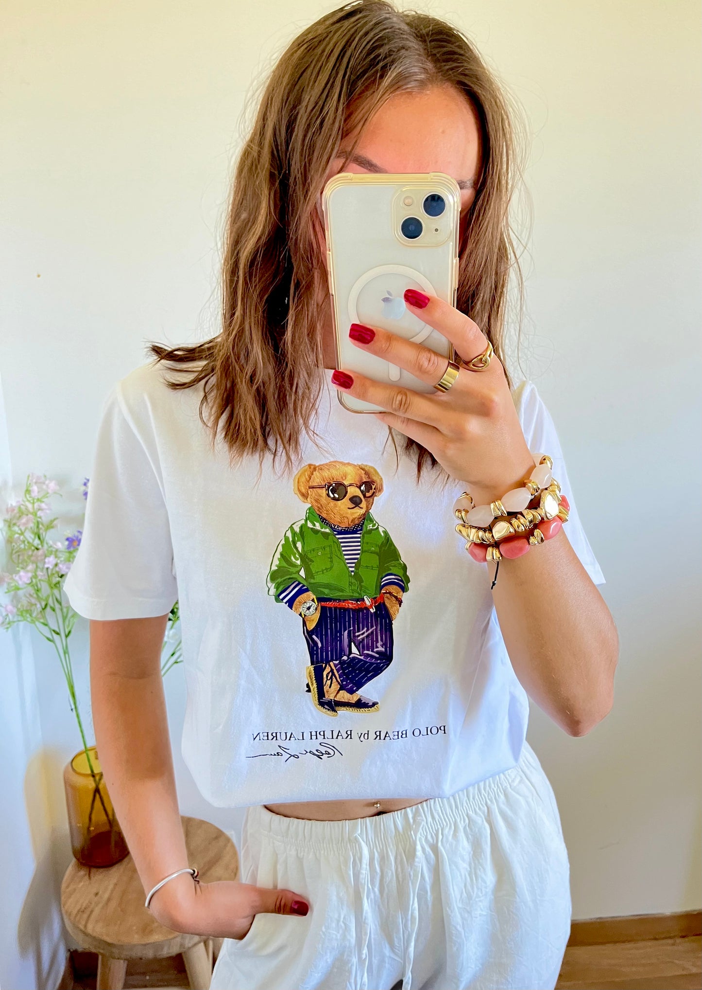 T-shirt blanc nounours Ralph Lauren - S