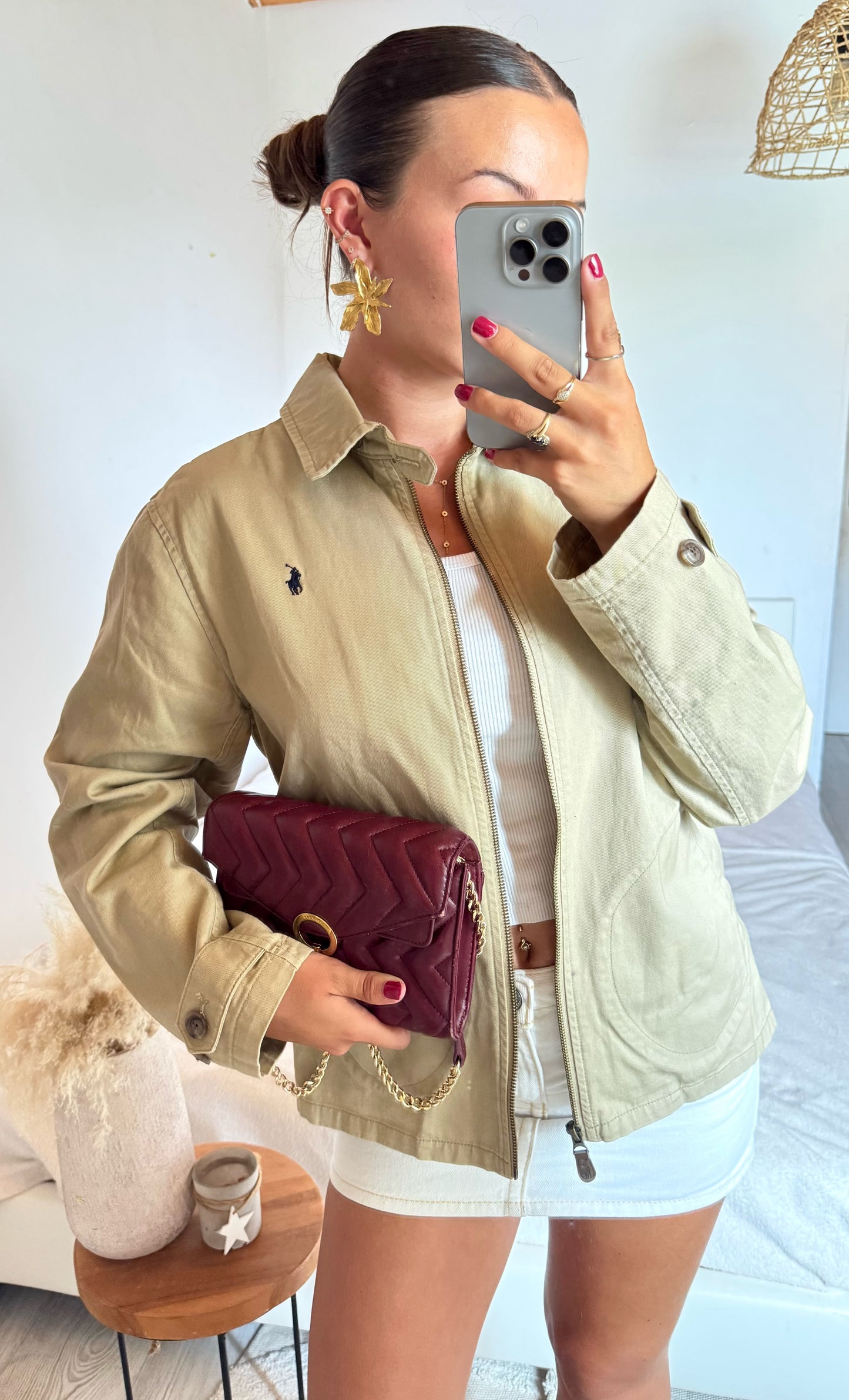 Veste toile de coton beige Ralph Lauren - M