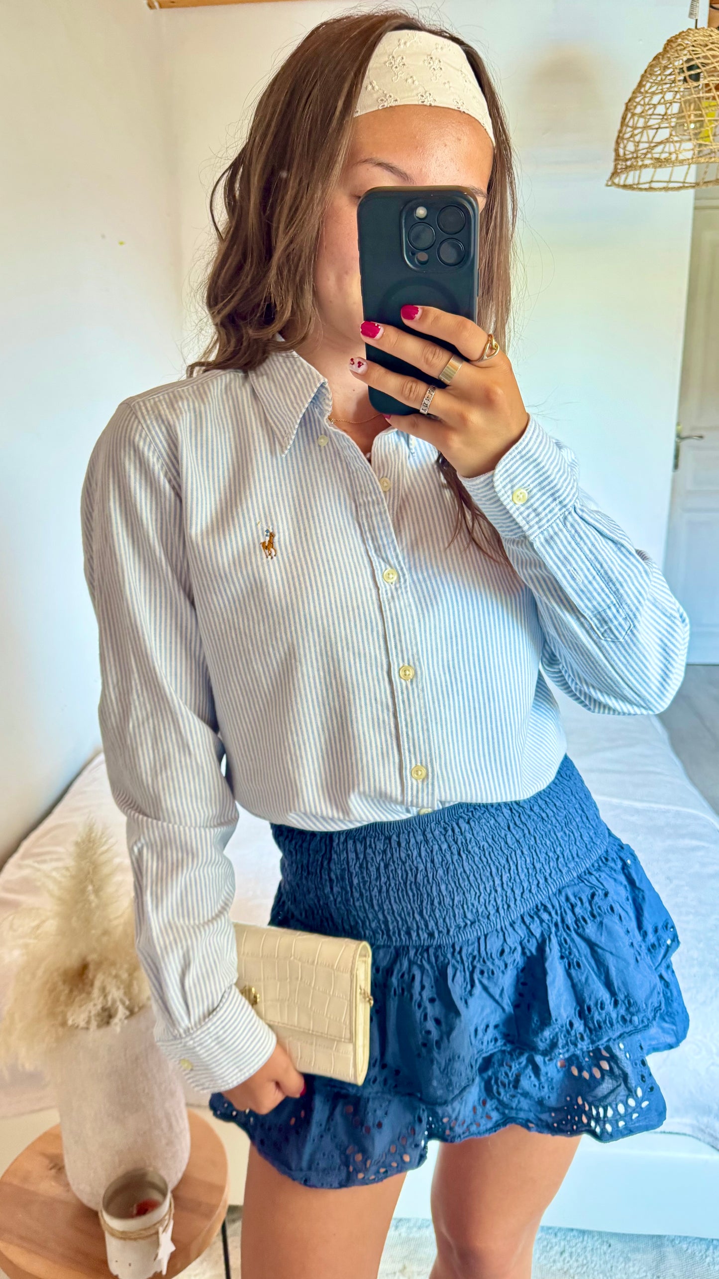 Chemise bleue rayée Ralph Lauren - S