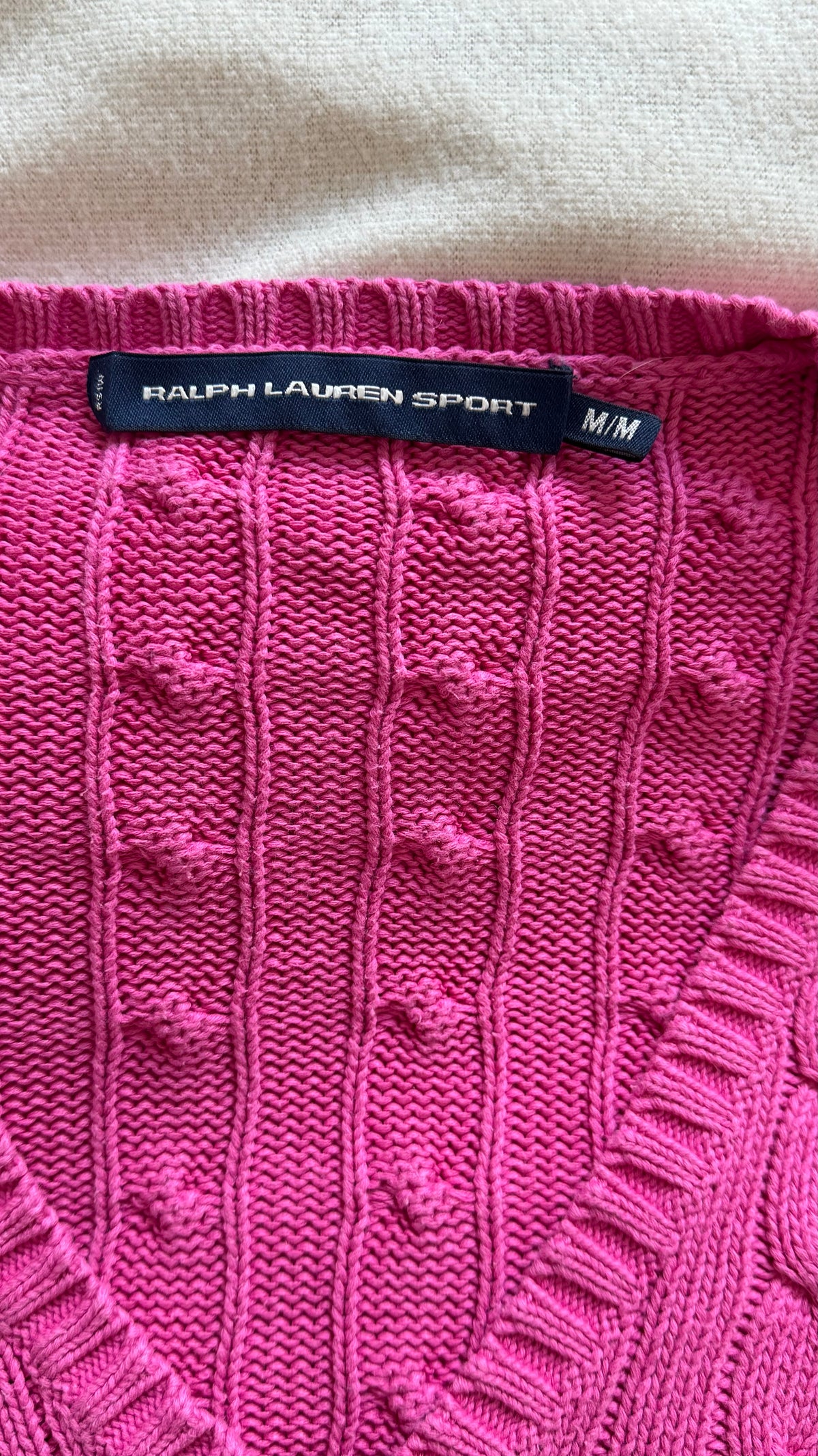 Pull col V torsadé rose Ralph Lauren - M