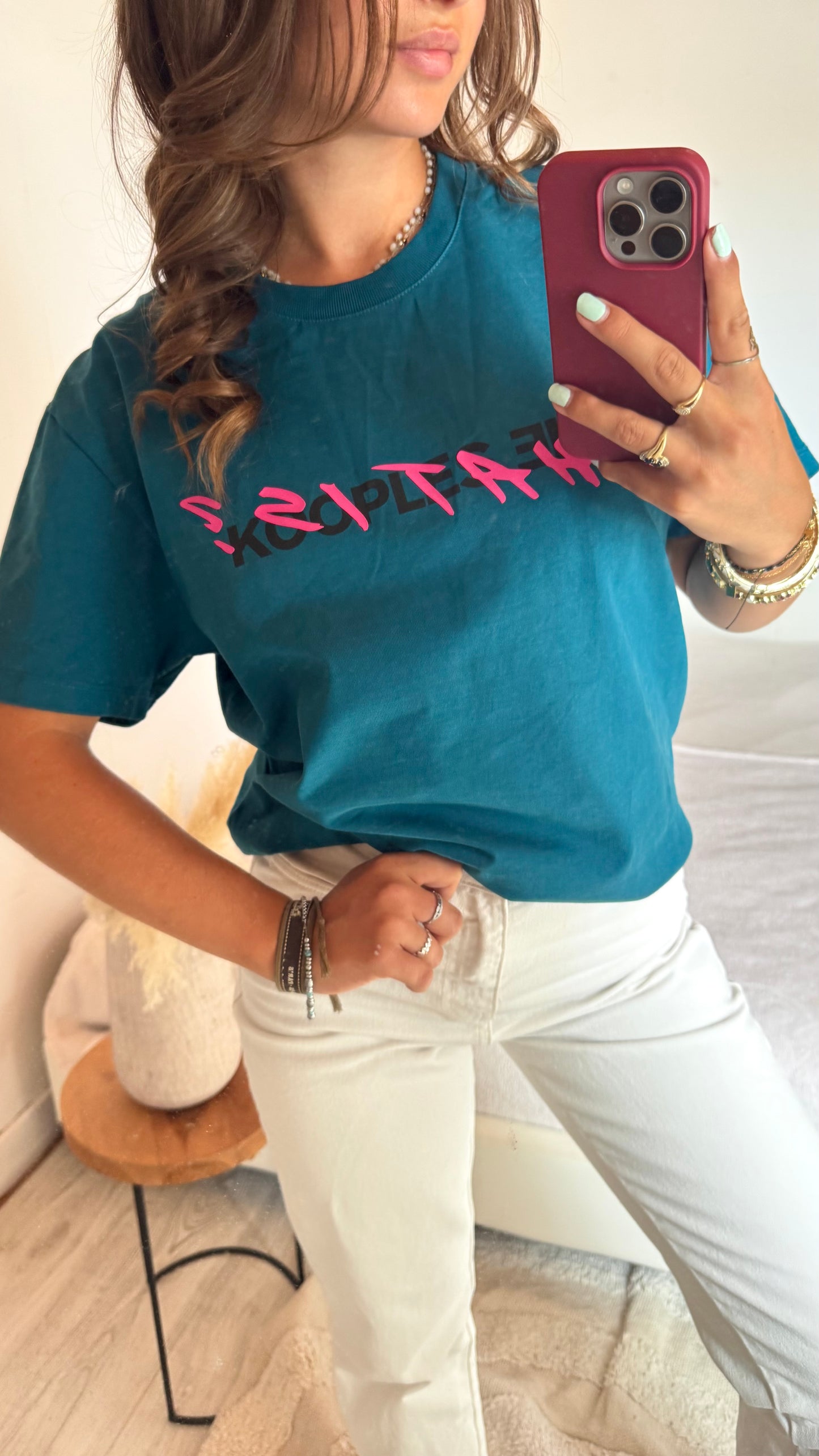 T-shirt vert et rose The Kooples - M