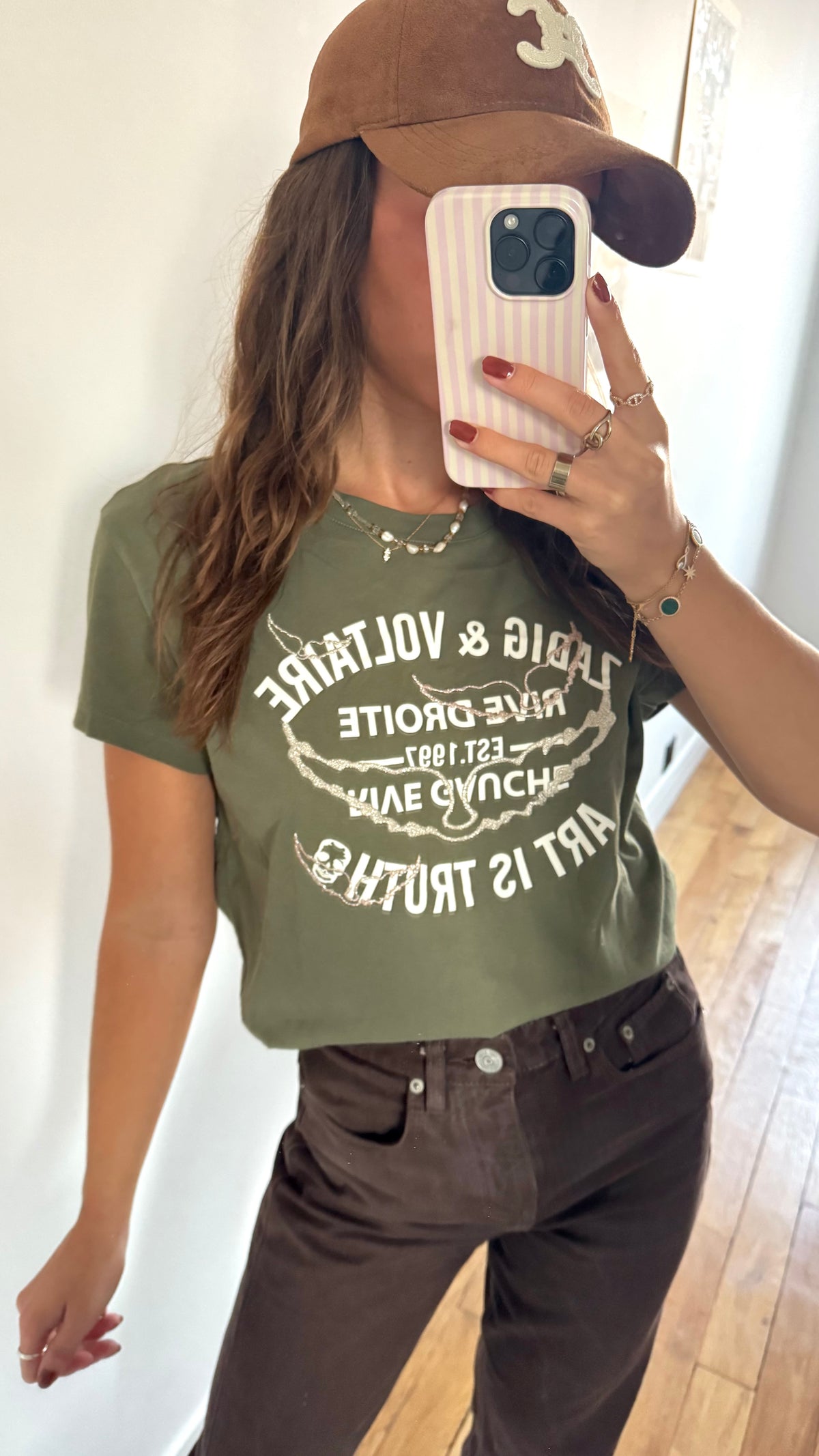 T-shirt Zadig & Voltaire kaki brillant - S