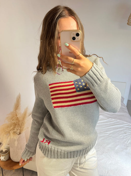 Pull American Flag gris Ralph Lauren - M