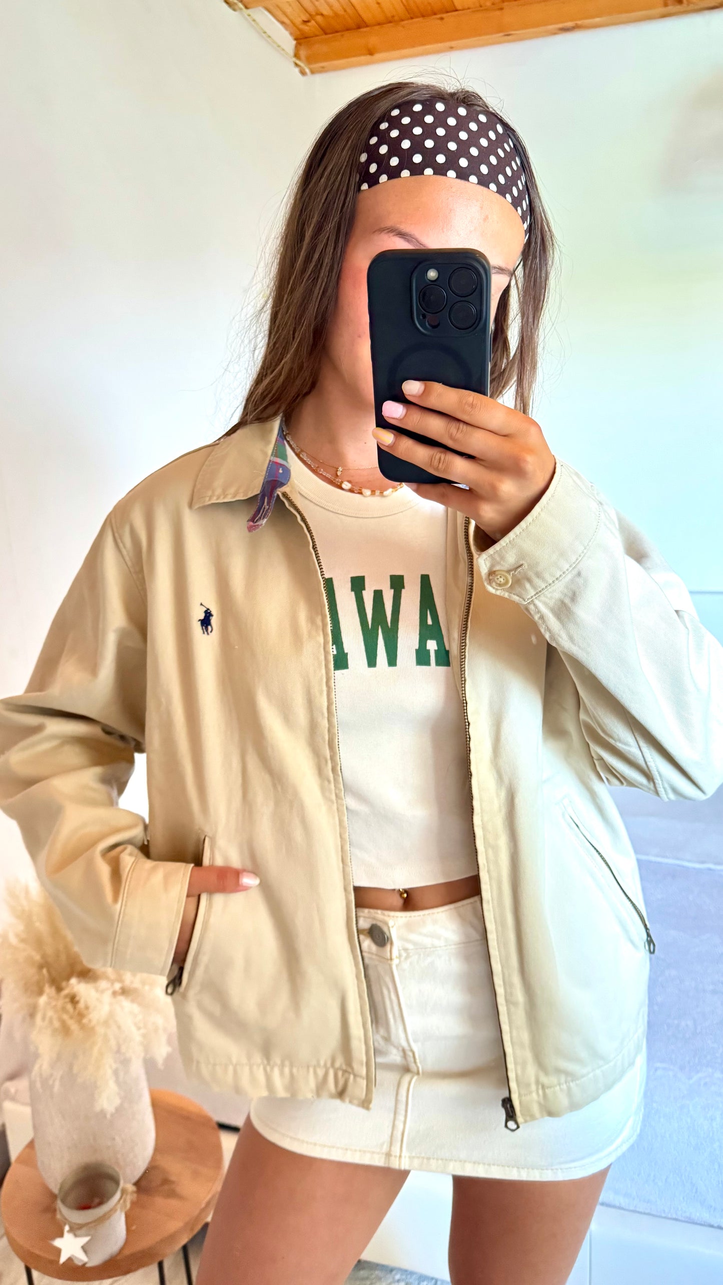 Veste en toile de coton beige Ralph Lauren - S