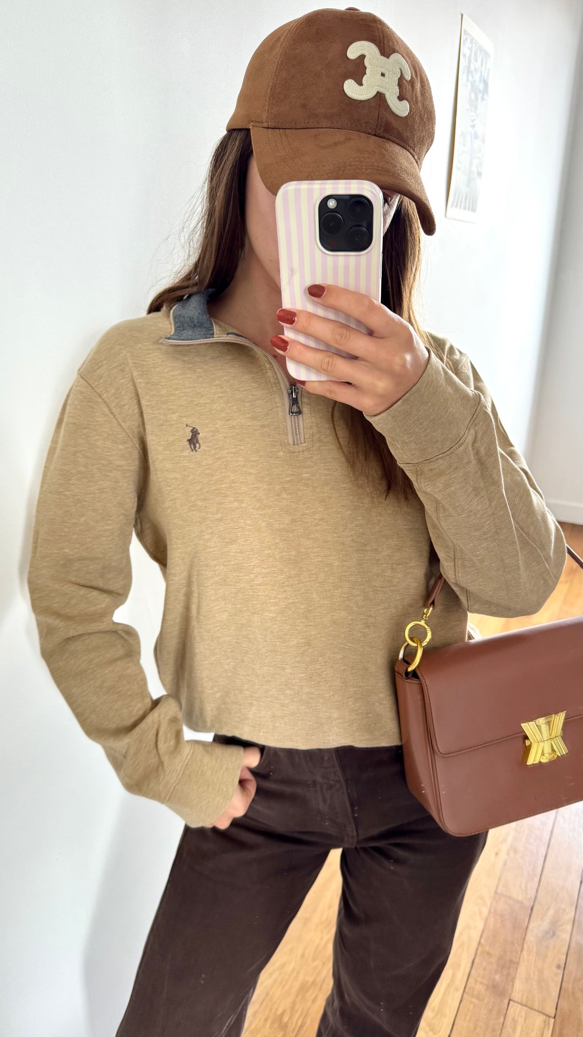 Pull demi-zip beige Ralph Lauren - S homme / M femme