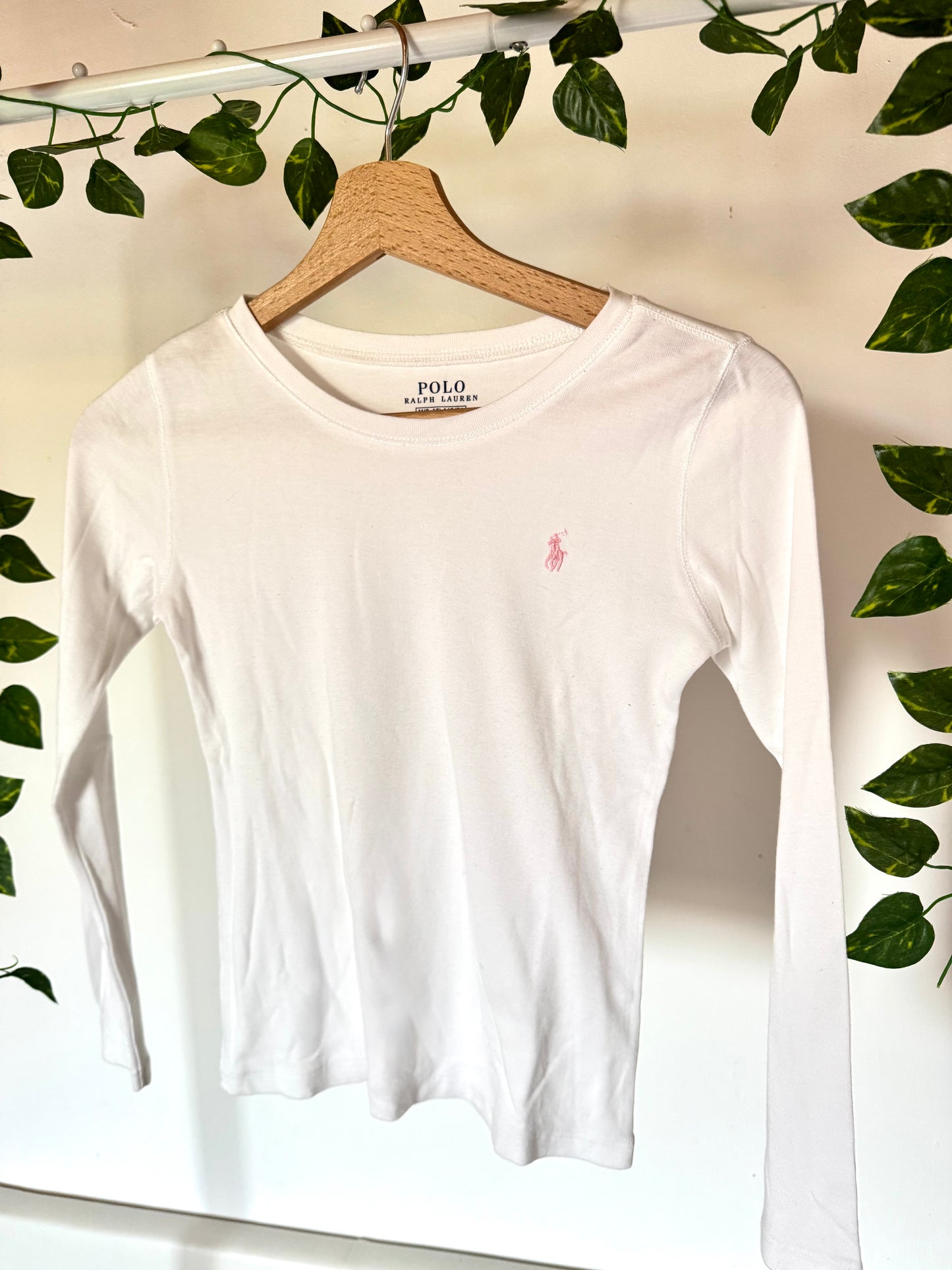 Pull col rond blanc Ralph Lauren - 8/10 ans