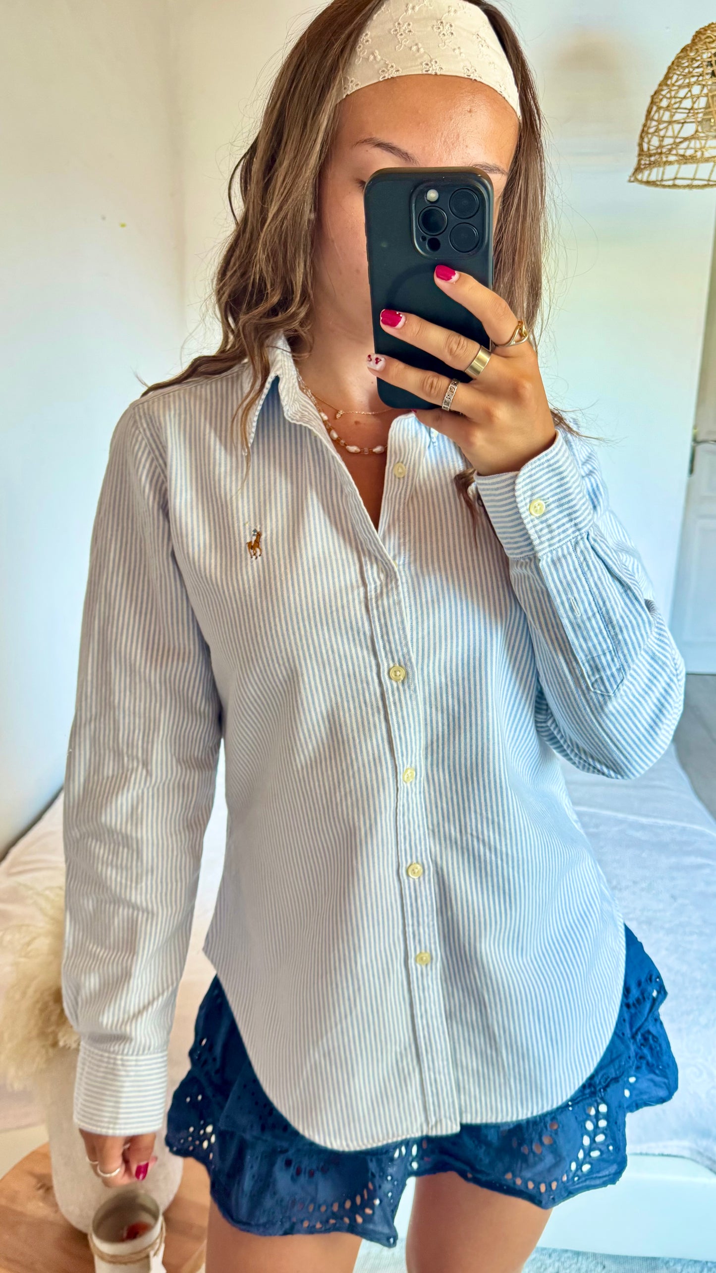 Chemise bleue rayée Ralph Lauren - S