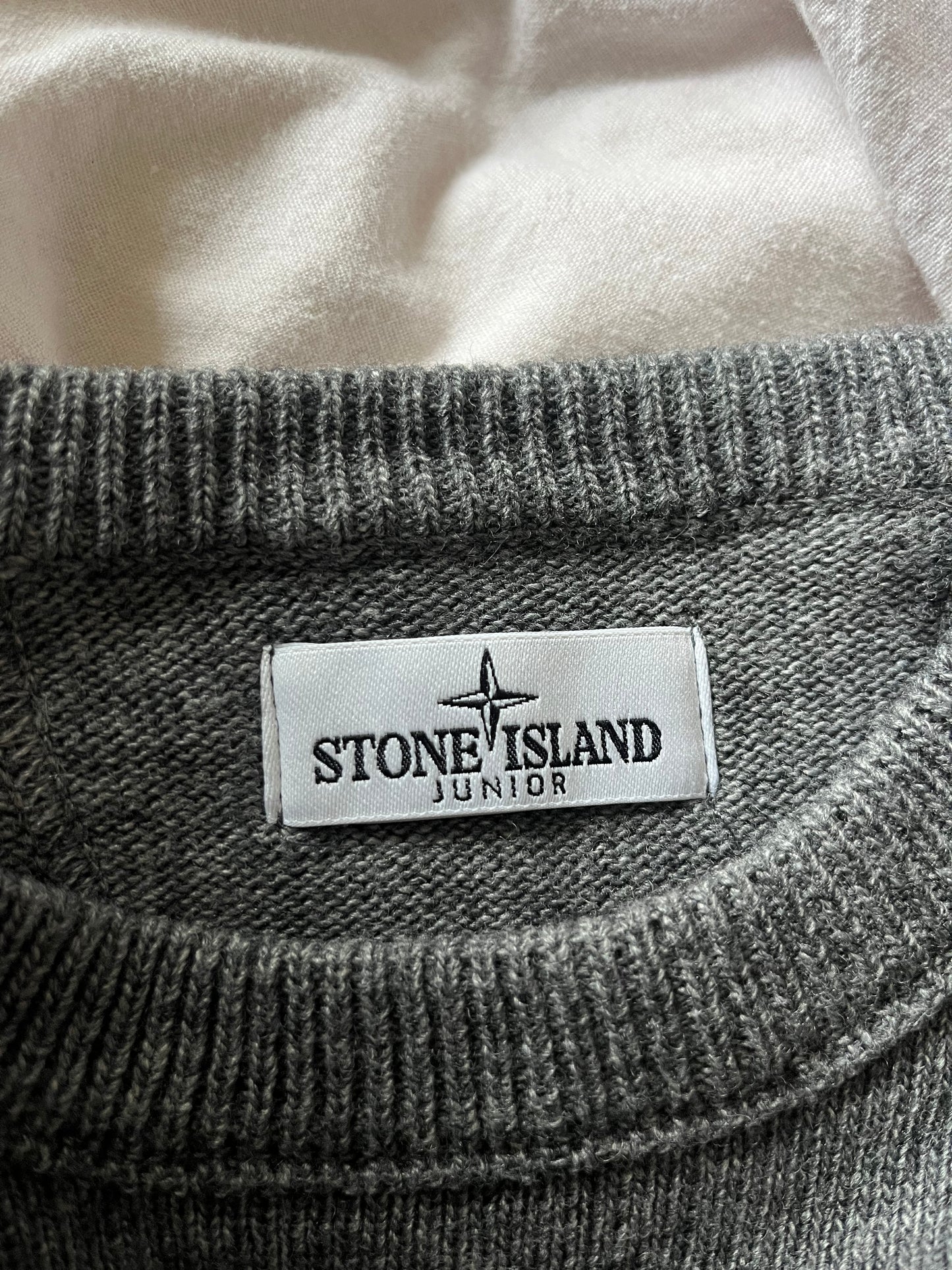 Pull en laine gris chiné Stone Island - S