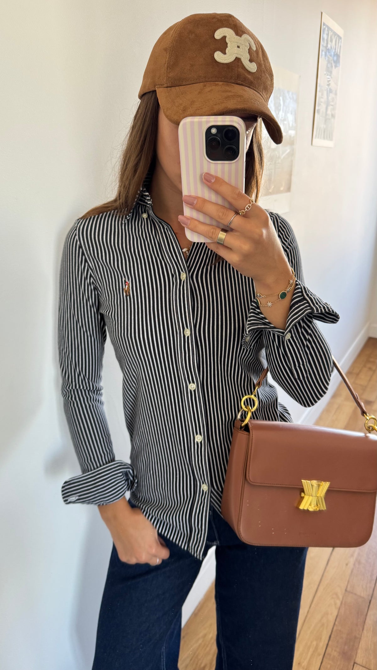 Chemise noire à rayures Ralph Lauren - XS