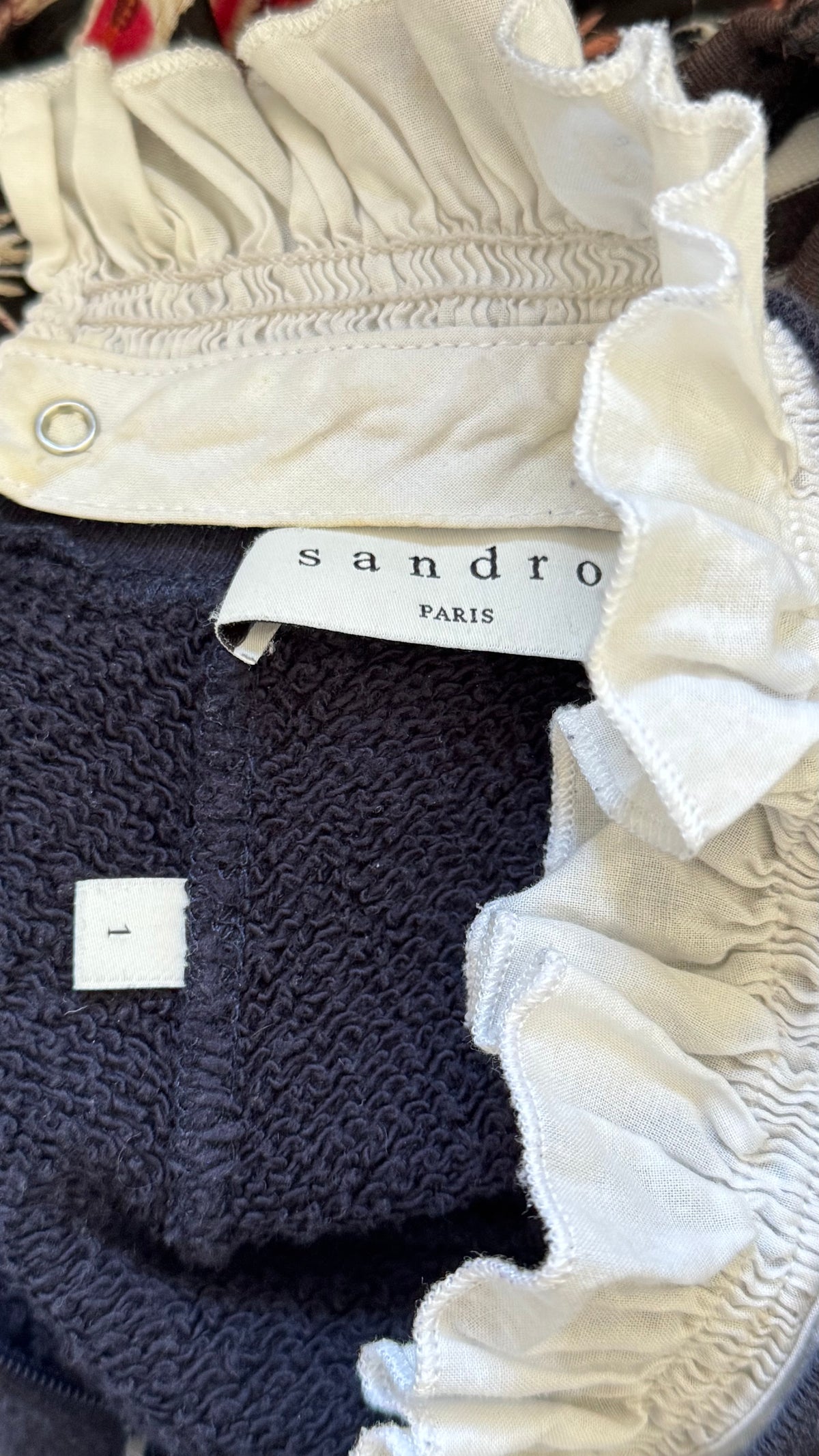 Pull Sandro marine à col - S