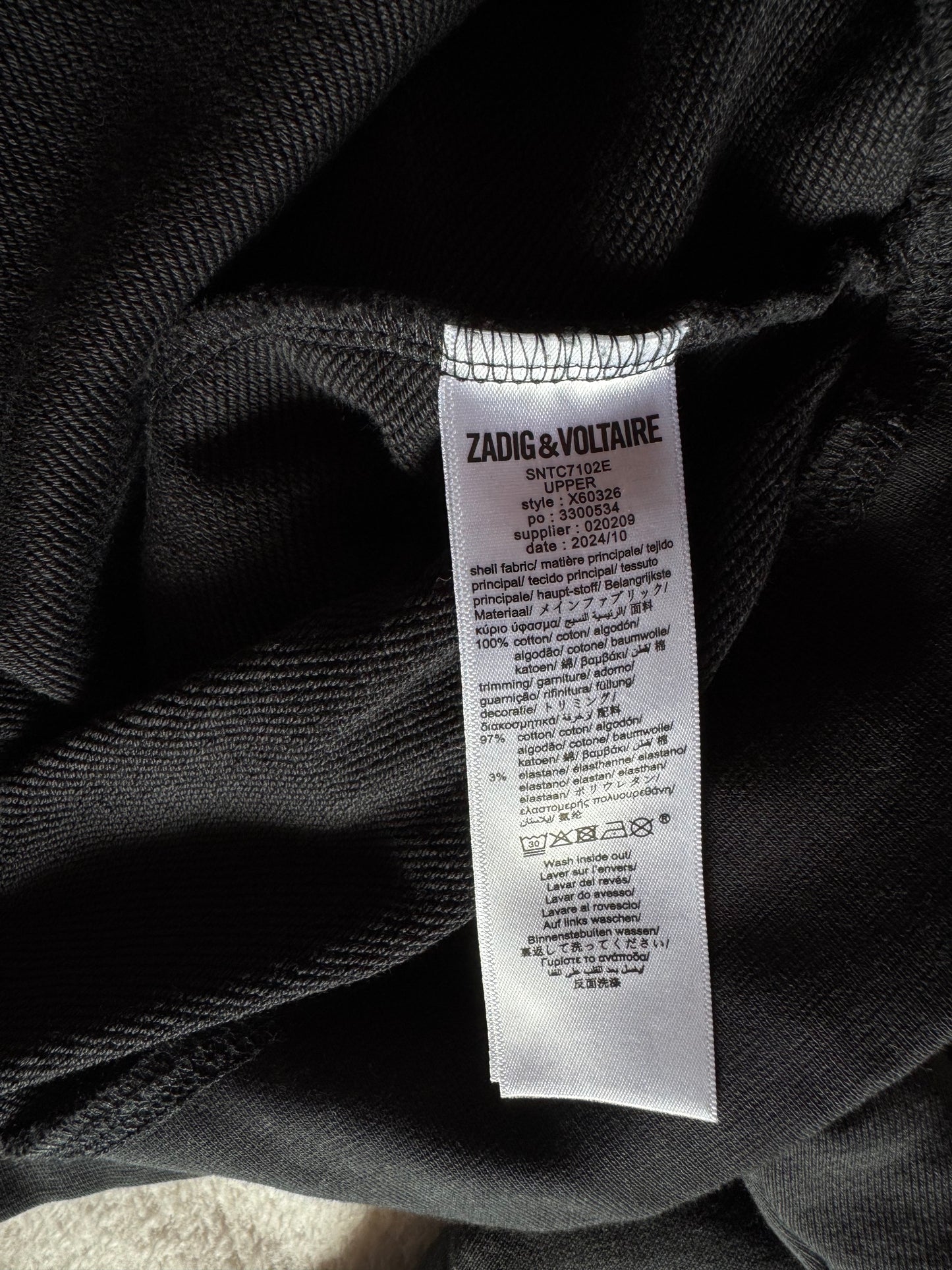 Sweat col rond noir Zadig & Voltaire - S