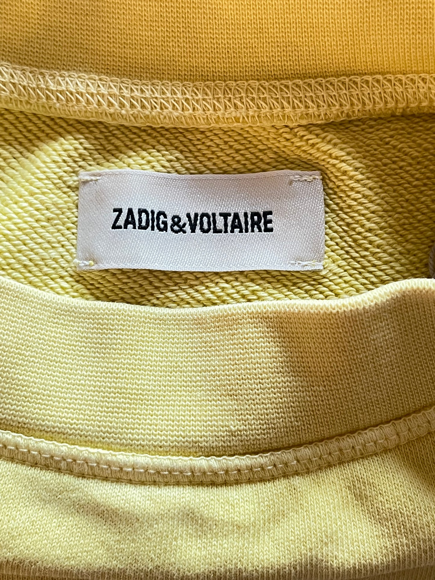 Sweat col rond jaune pastel Zadig & Voltaire - XS