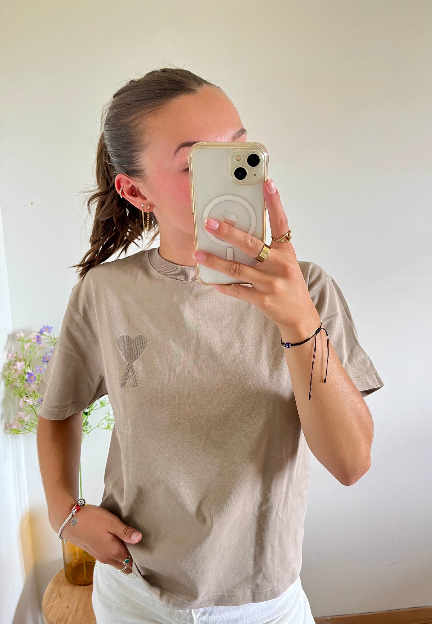 T-shirt beige Ami Paris - XS homme / M femme