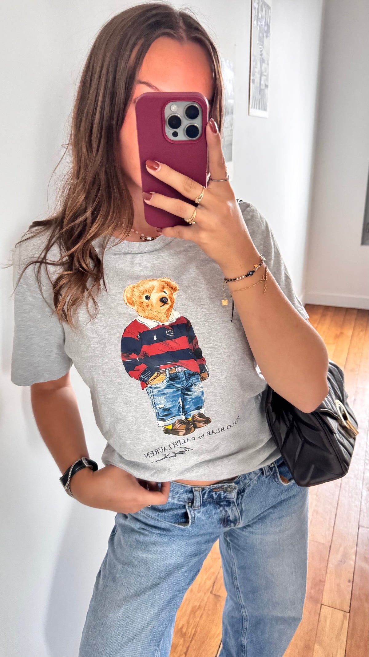 T-shirt gris nounours Ralph Lauren - S