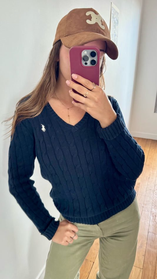 Pull torsadé marine Ralph Lauren - S