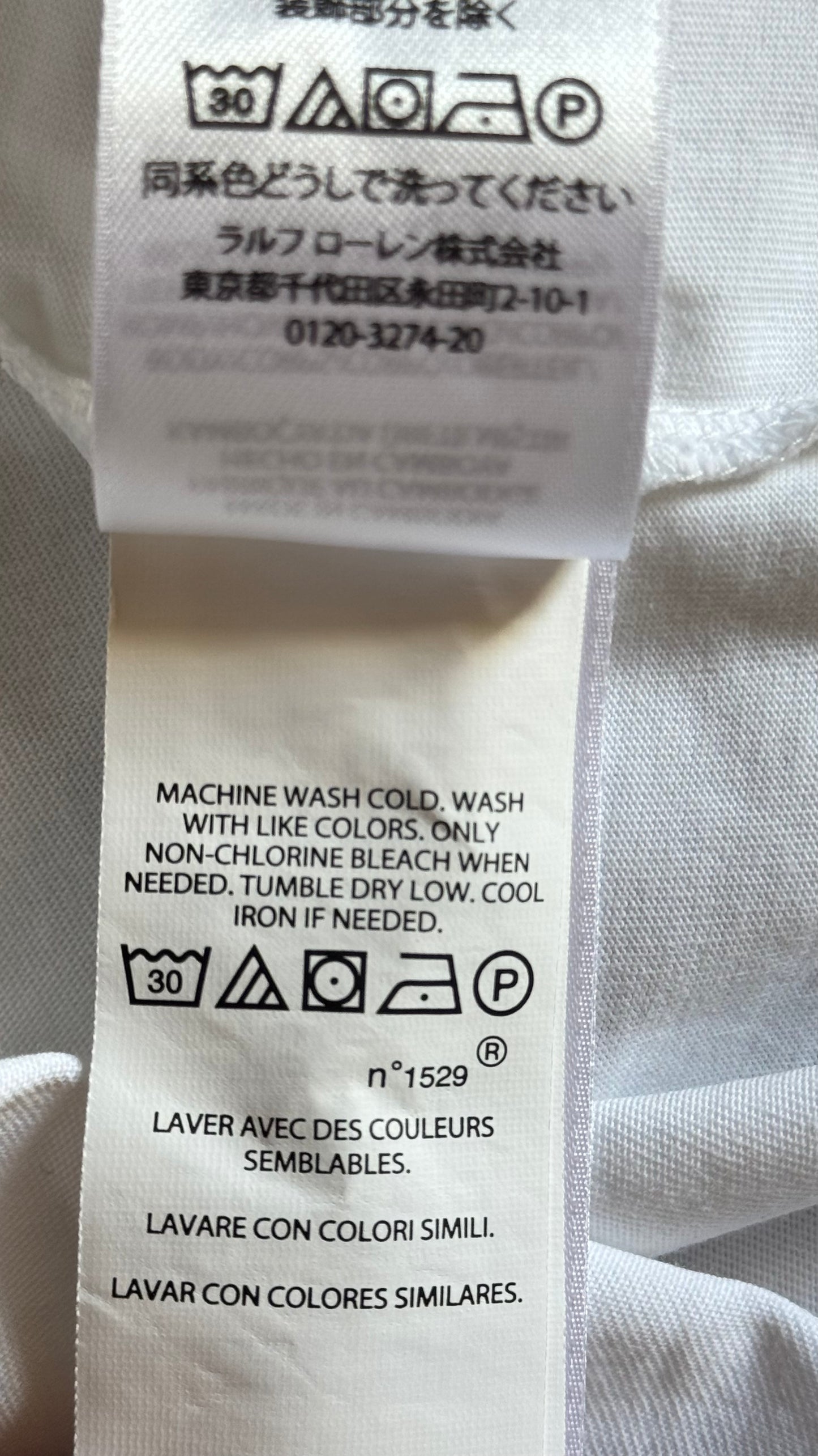 T-shirt col rond blanc Ralph Lauren - S