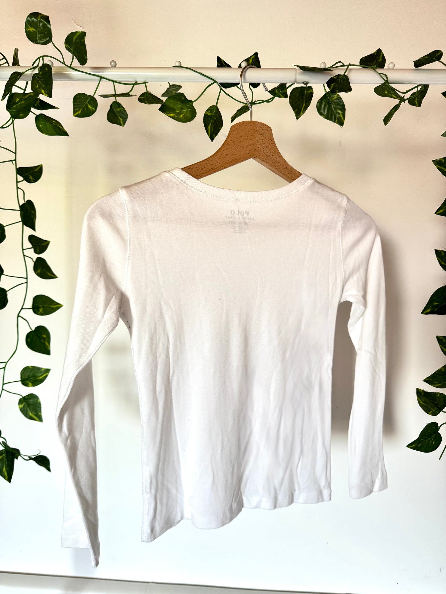 Pull col rond blanc Ralph Lauren - 8/10 ans