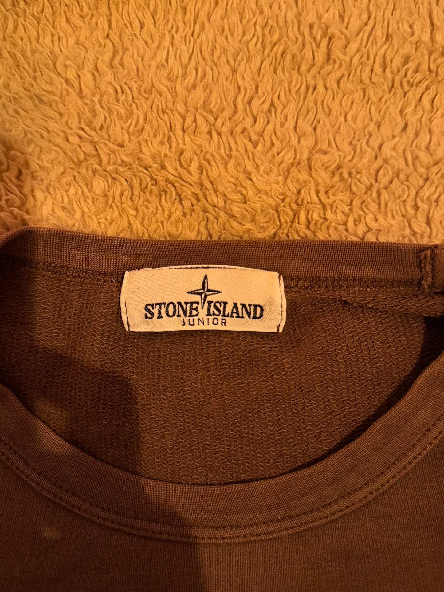 Pull col rond marron Stone Island - M