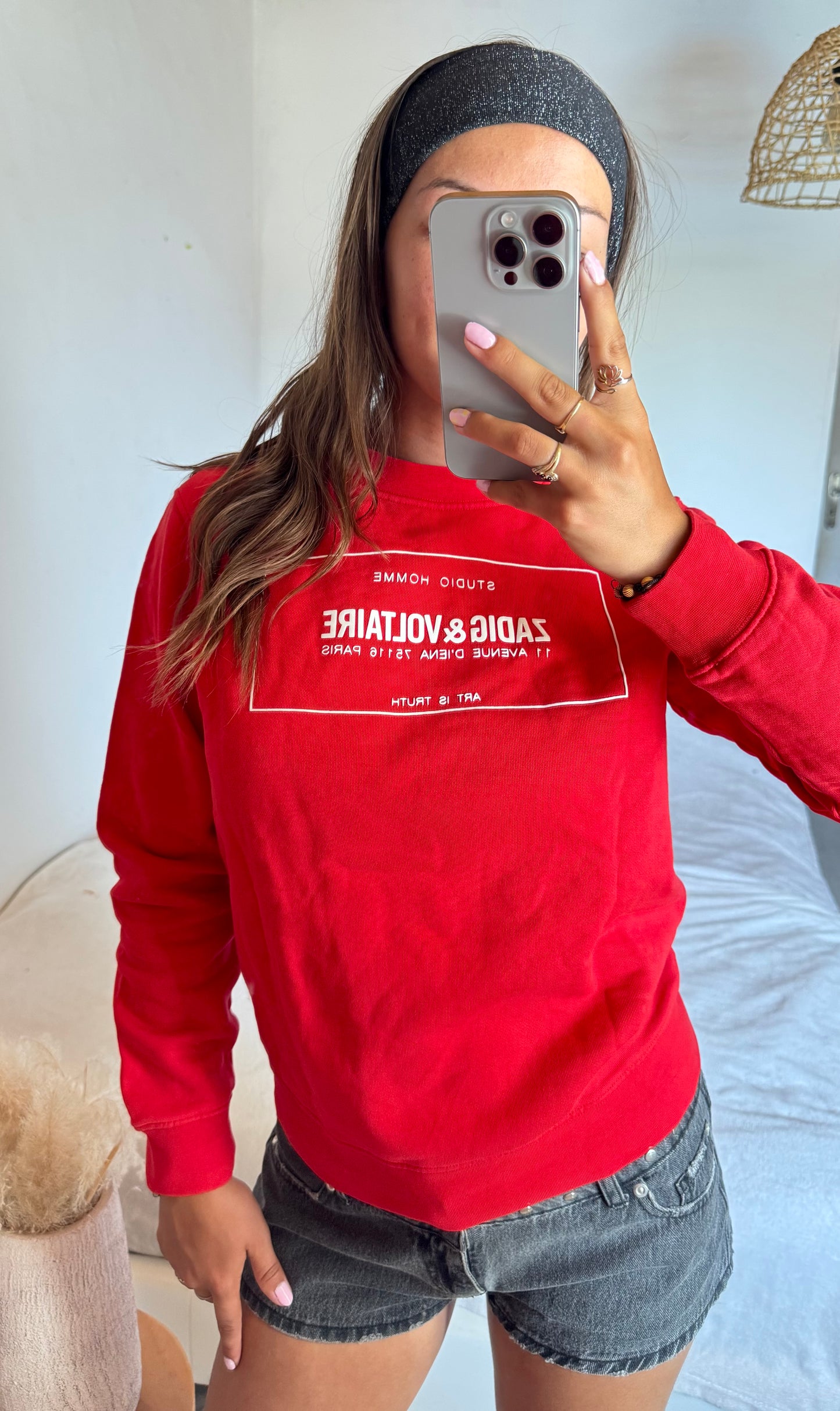 Sweat col rond rouge Zadig & Voltaire - S