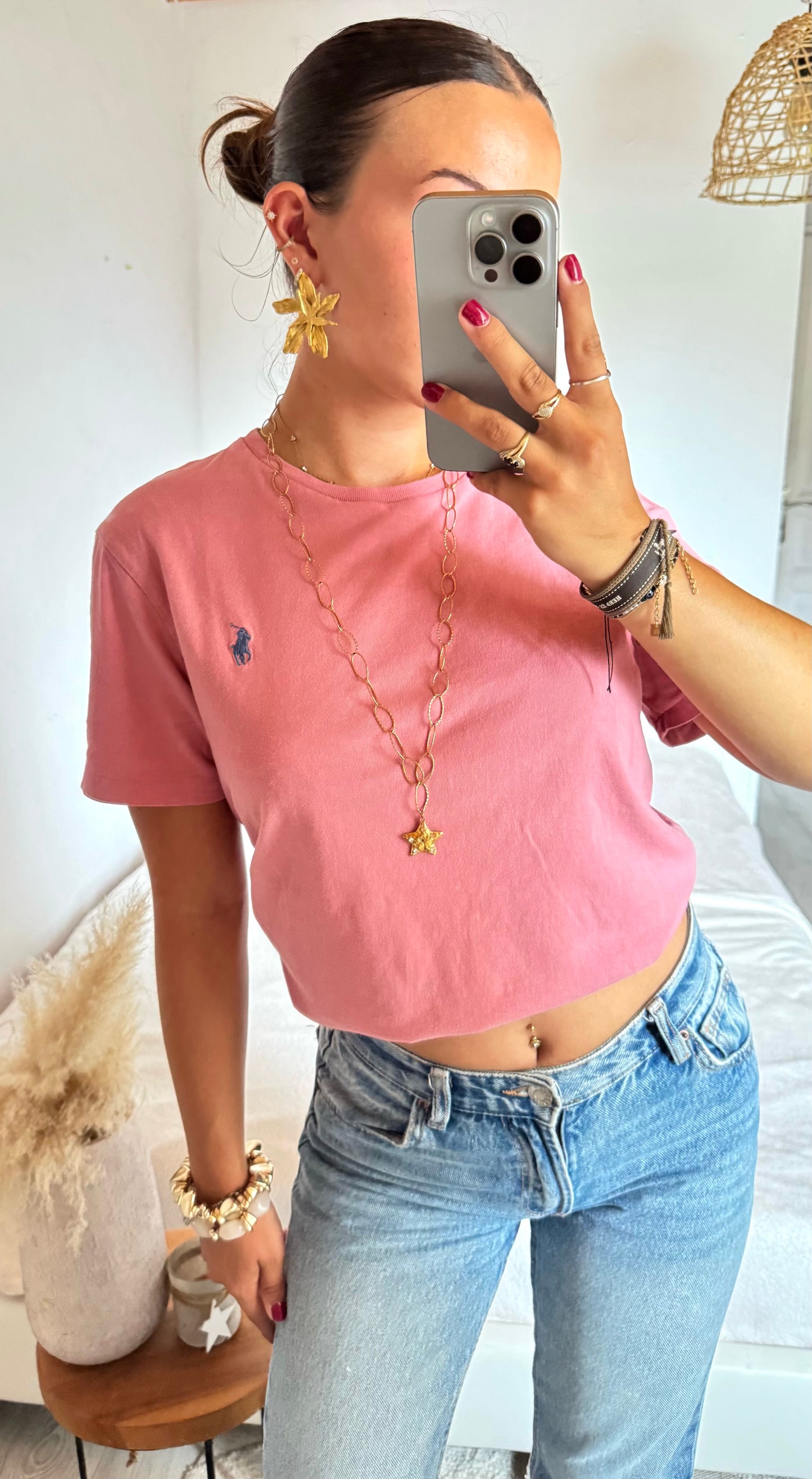 T-shirt rose corail Ralph Lauren - S