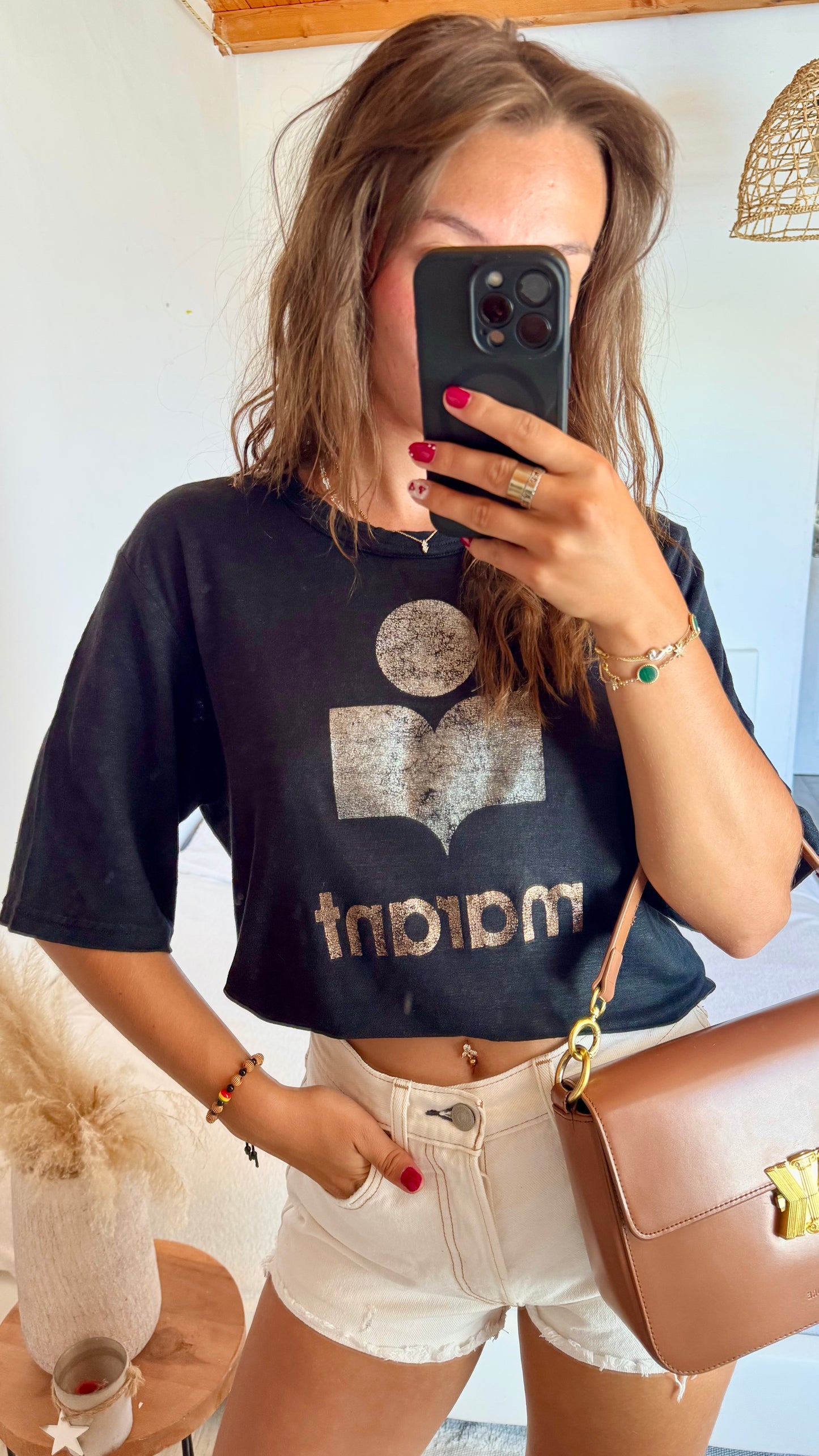 T-shirt en lin noir Isabel Marant - M